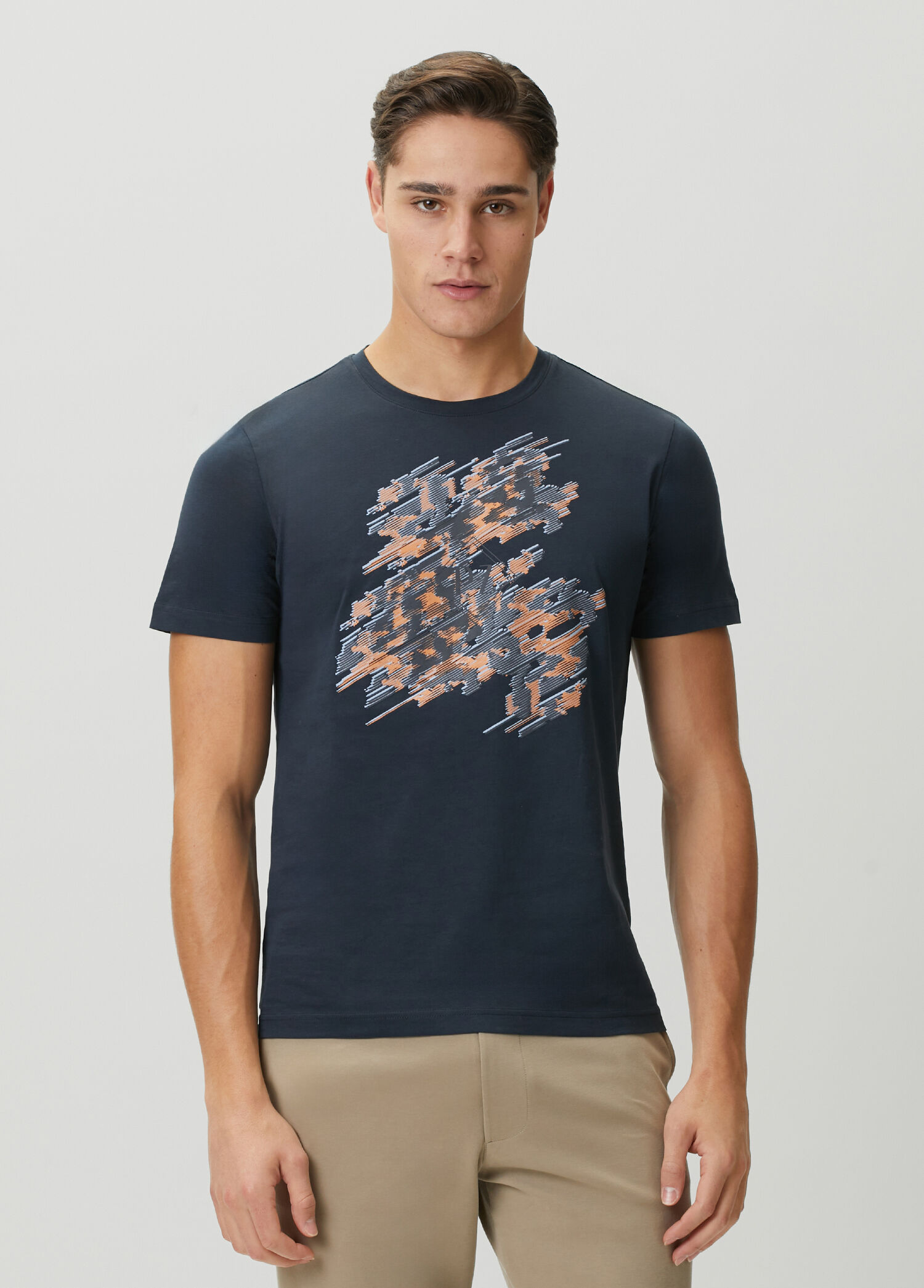 Lacivert Baskılı T-shirt