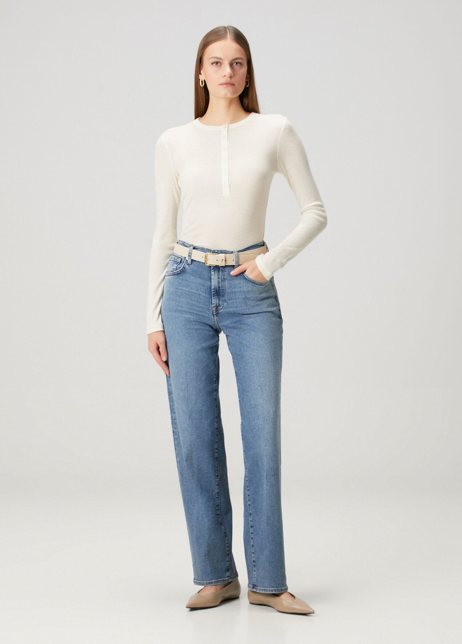 Stovepipe Mavi Jean Pantolon