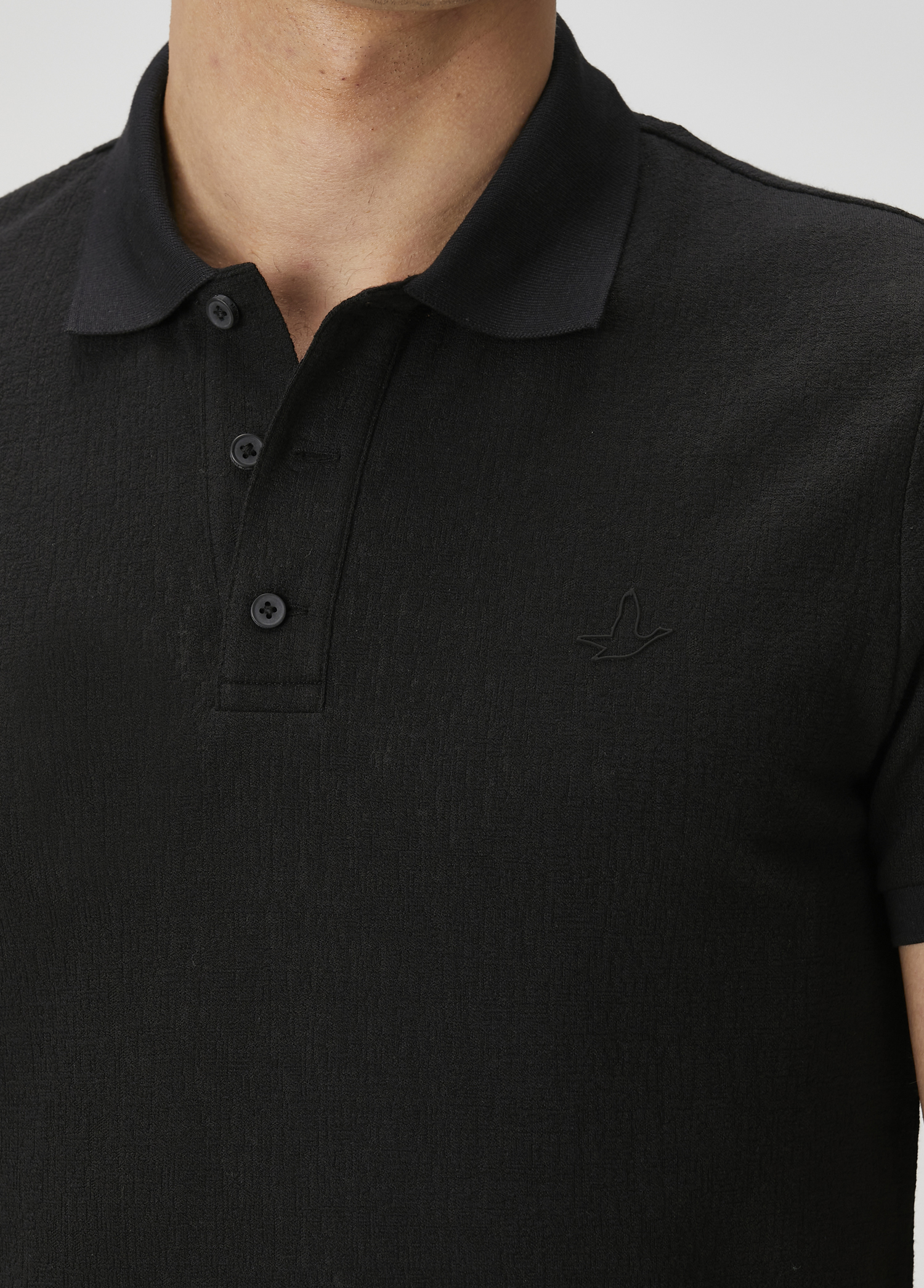 Comfort Fit Siyah Polo Yaka T-shirt_6