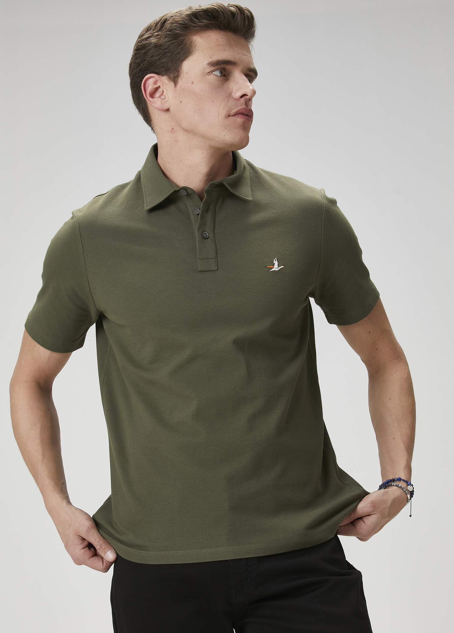 Comfort Fit Haki Polo Yaka T-shirt_3