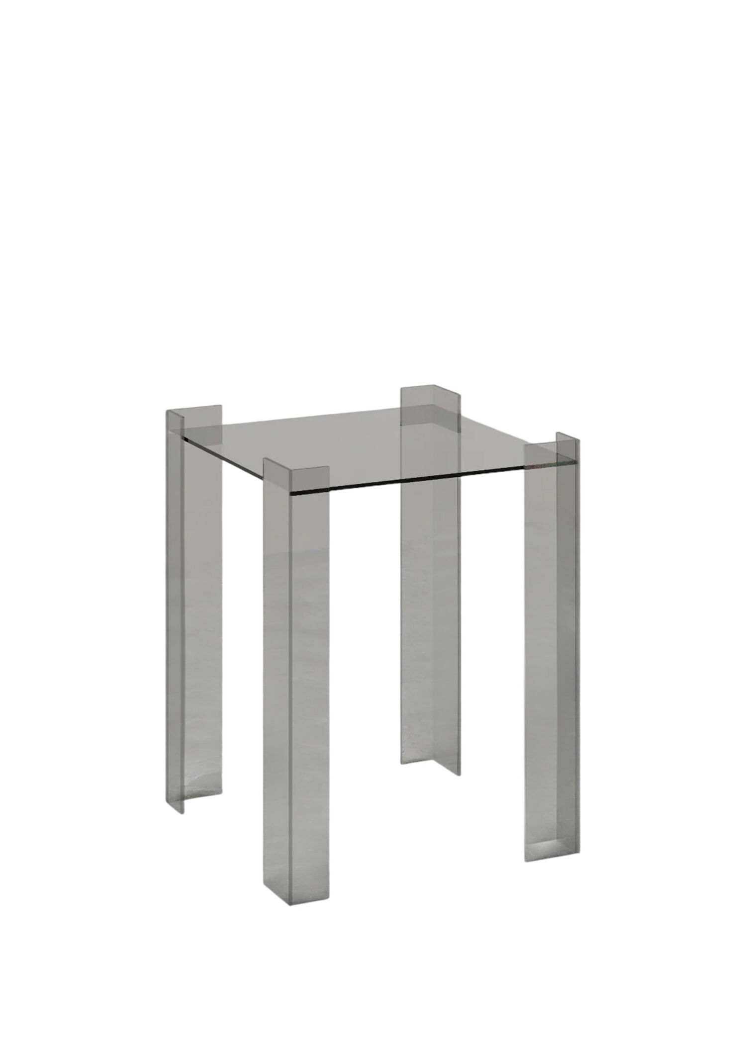 De Stijl Şeffaf Cam Yan Sehpa