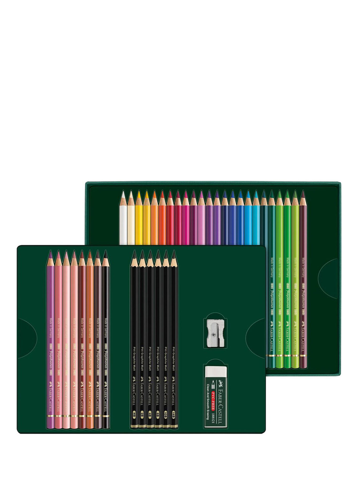 Polychromos & Pitt Graphite Matt Parlak ve Canlı Renkler 40'lı Kuru Boya Kalemi Hediye Seti