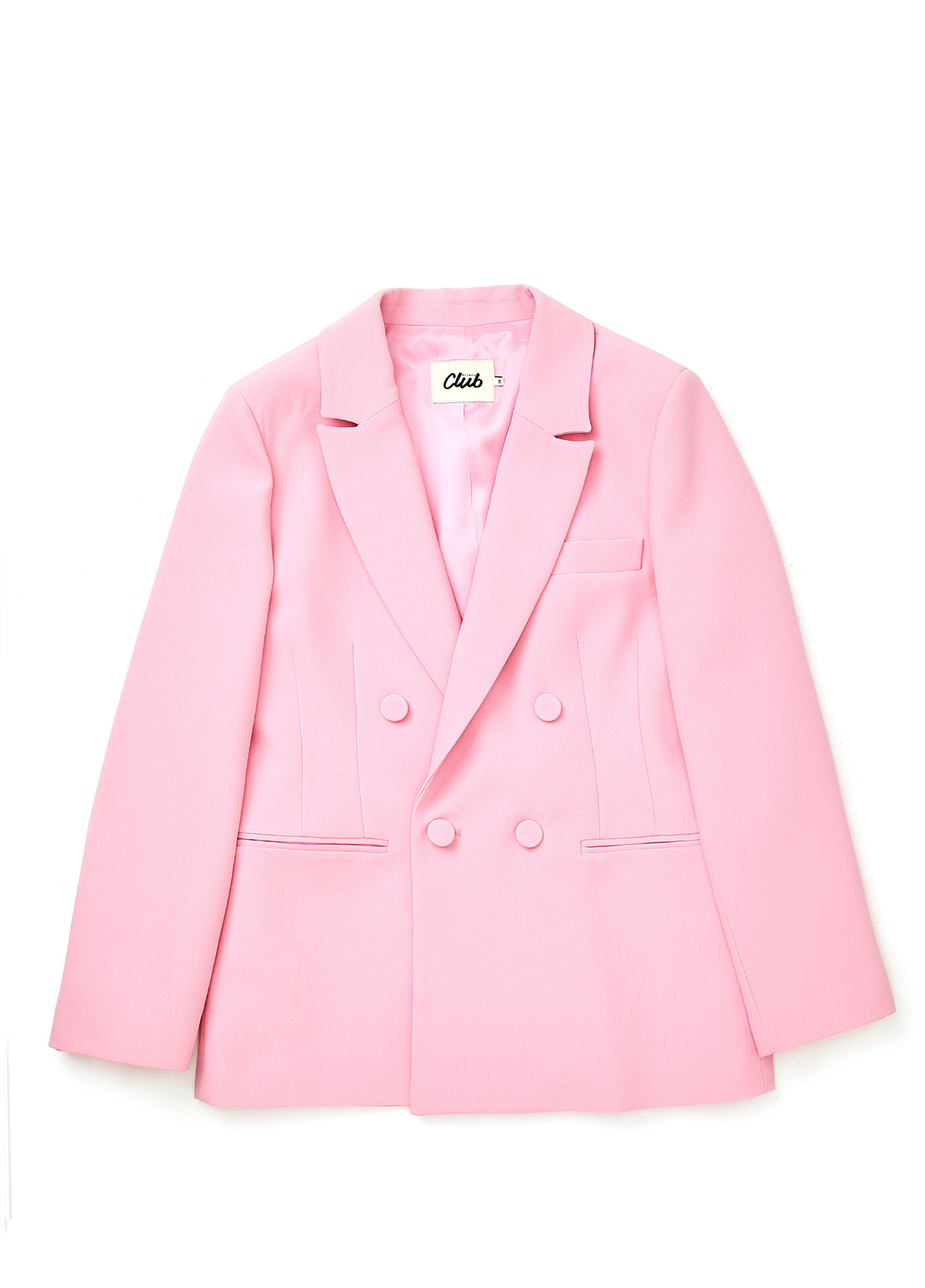 Pembe Kırlangıç Yaka Kruvaze Blazer_6