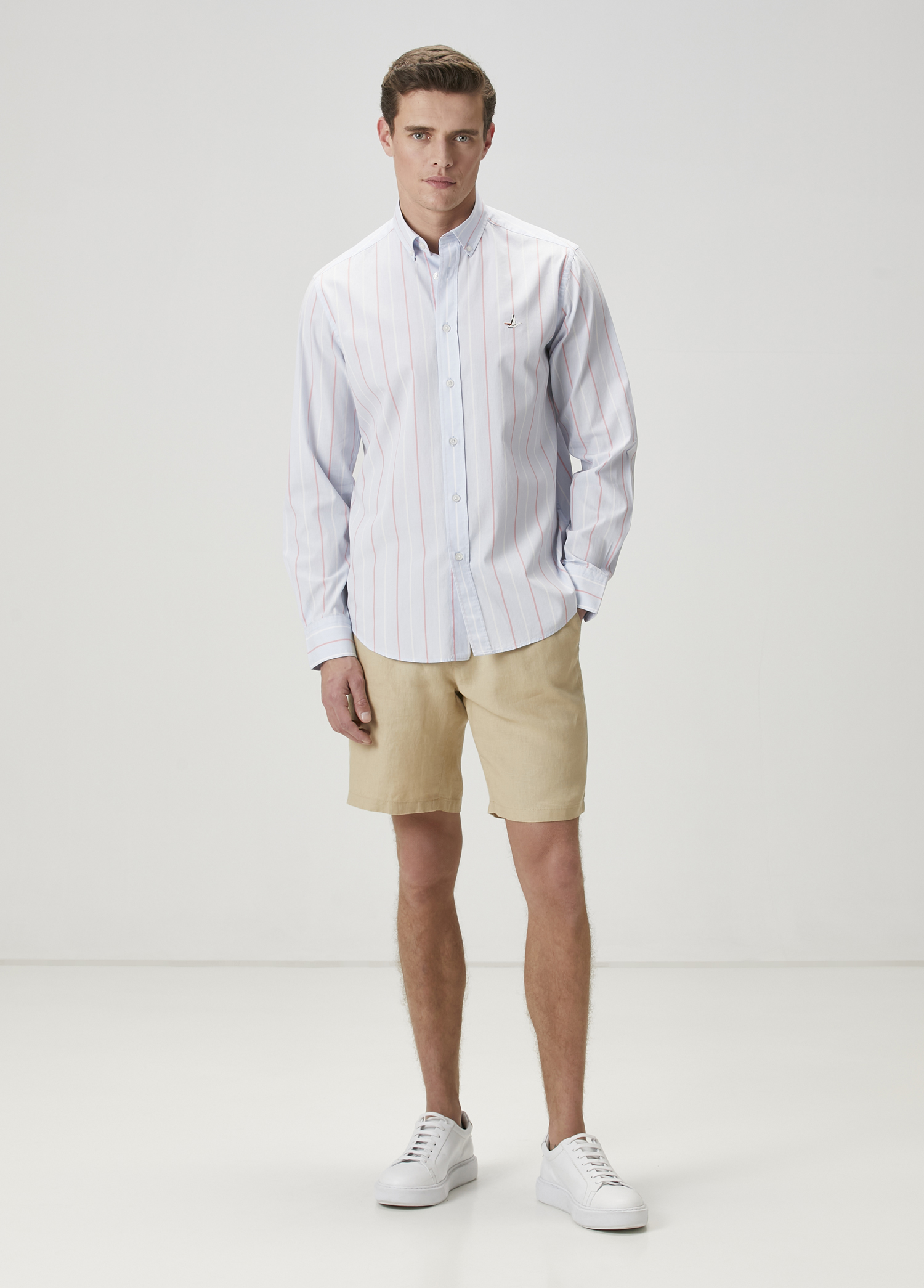Slim Fit Çizgili Gömlek_2