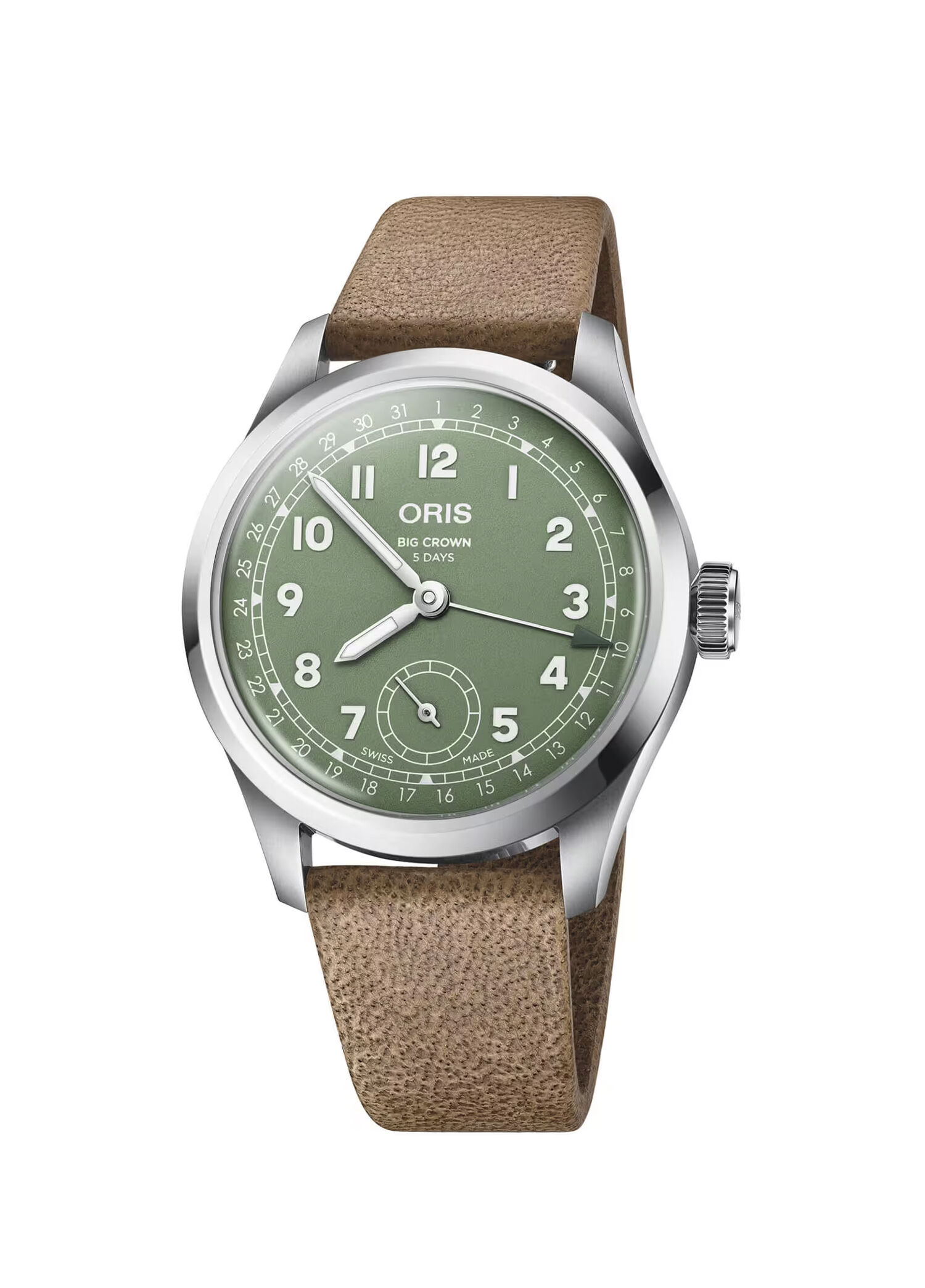 Big Crown Pointer Date Calibre Kahverengi Deri Erkek Kol Saati