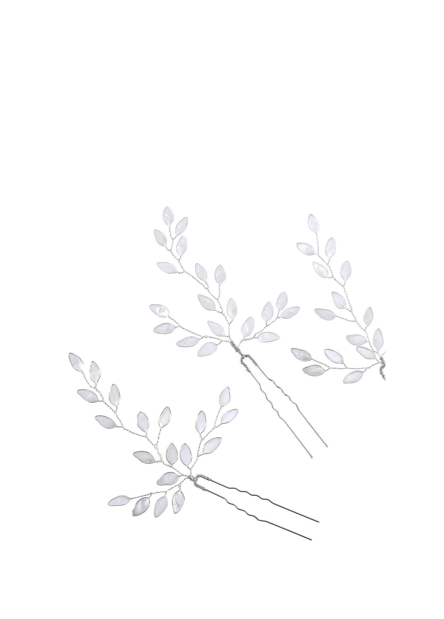 Leaf Pins İnci Beyazı 3'lü Kadın Toka