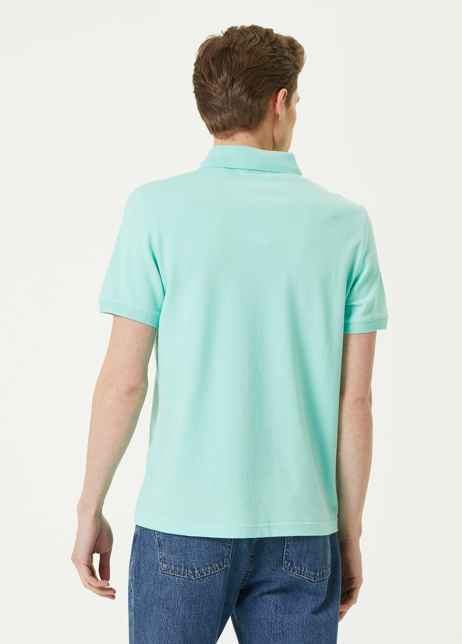 Comfort Fit Su Yeşili Polo Yaka T-shirt_3