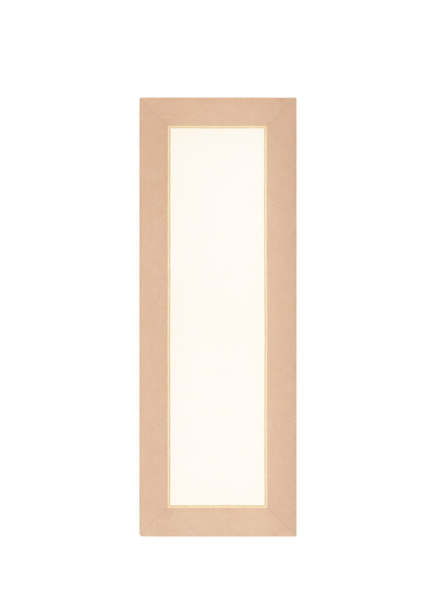 Pure Harmony Krem ve Bej Kumaş Üzerine Altın Renk İşlemeli Runner 150 x 50 cm