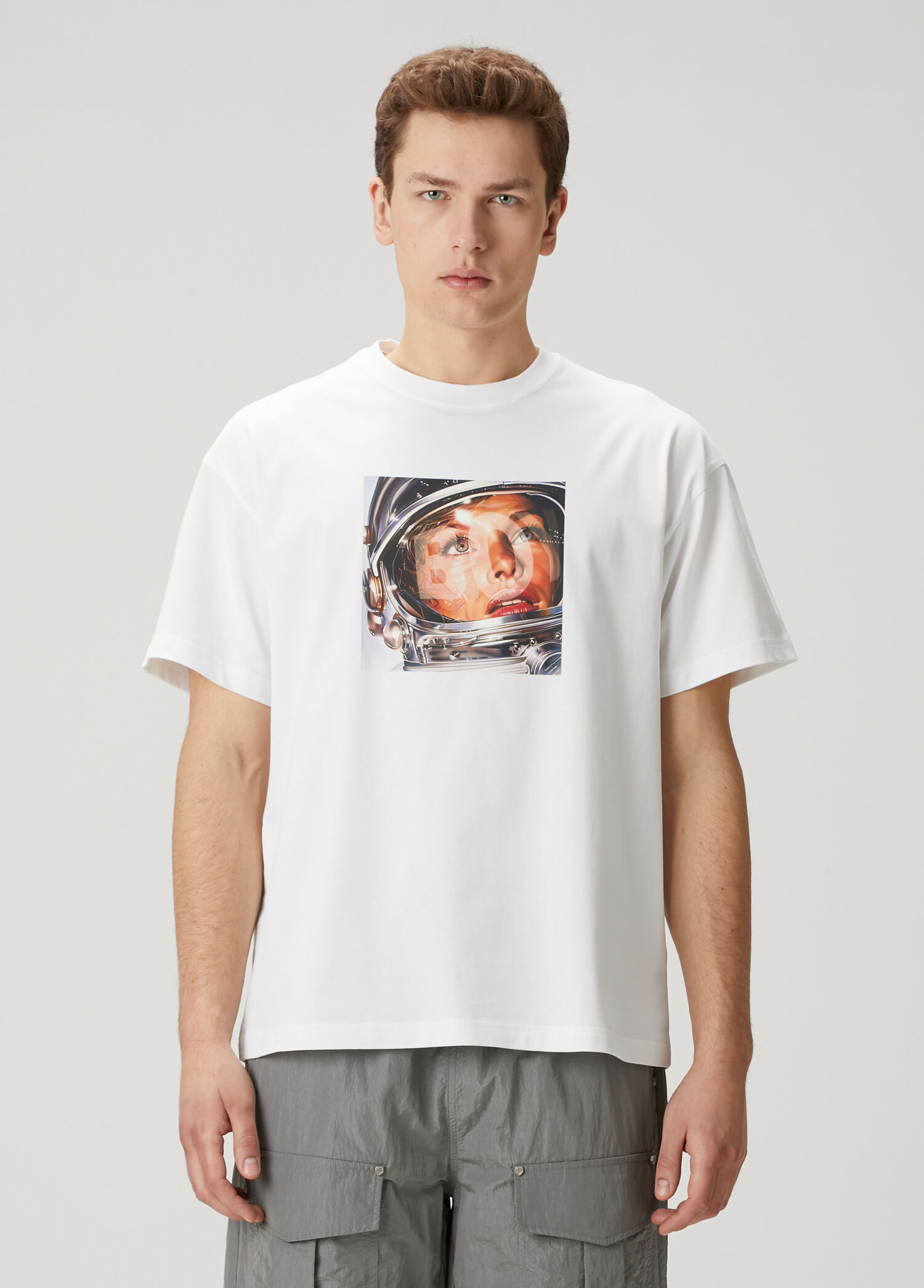 P Boy London Astro Lady Beyaz Baskili T Shirt