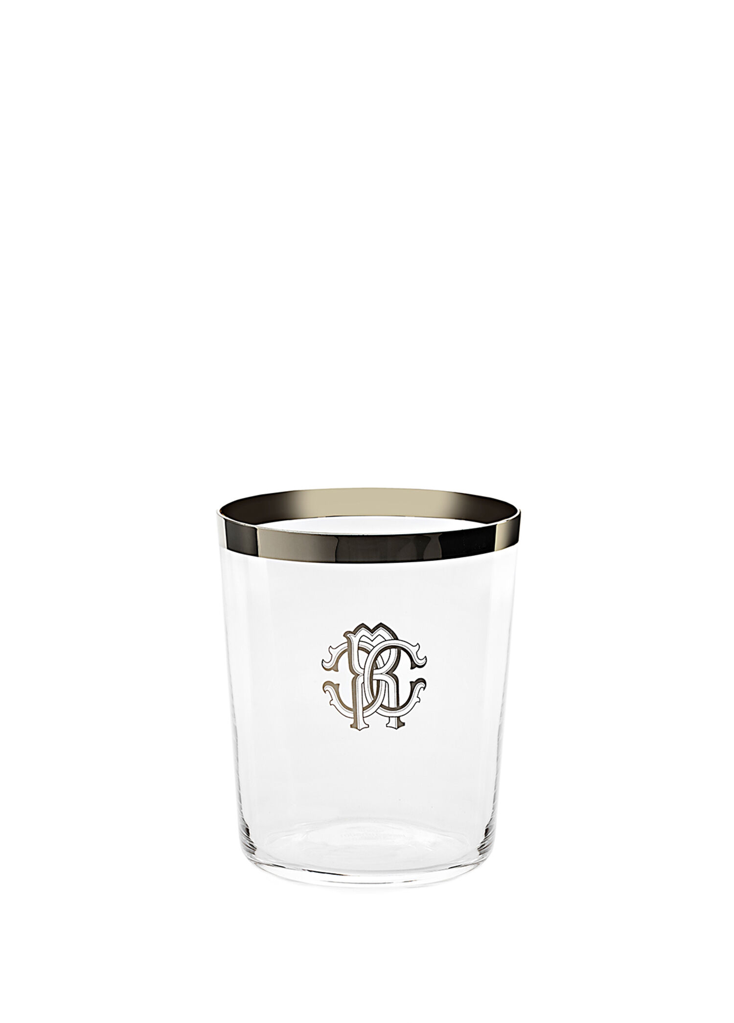 New Monogram Platin Dekorlu Kristal Su ve Meşrubat Bardağı