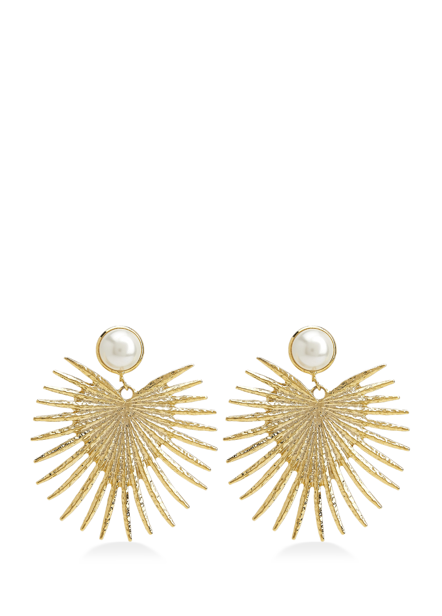 Gold İnci Detaylı Küpe_2