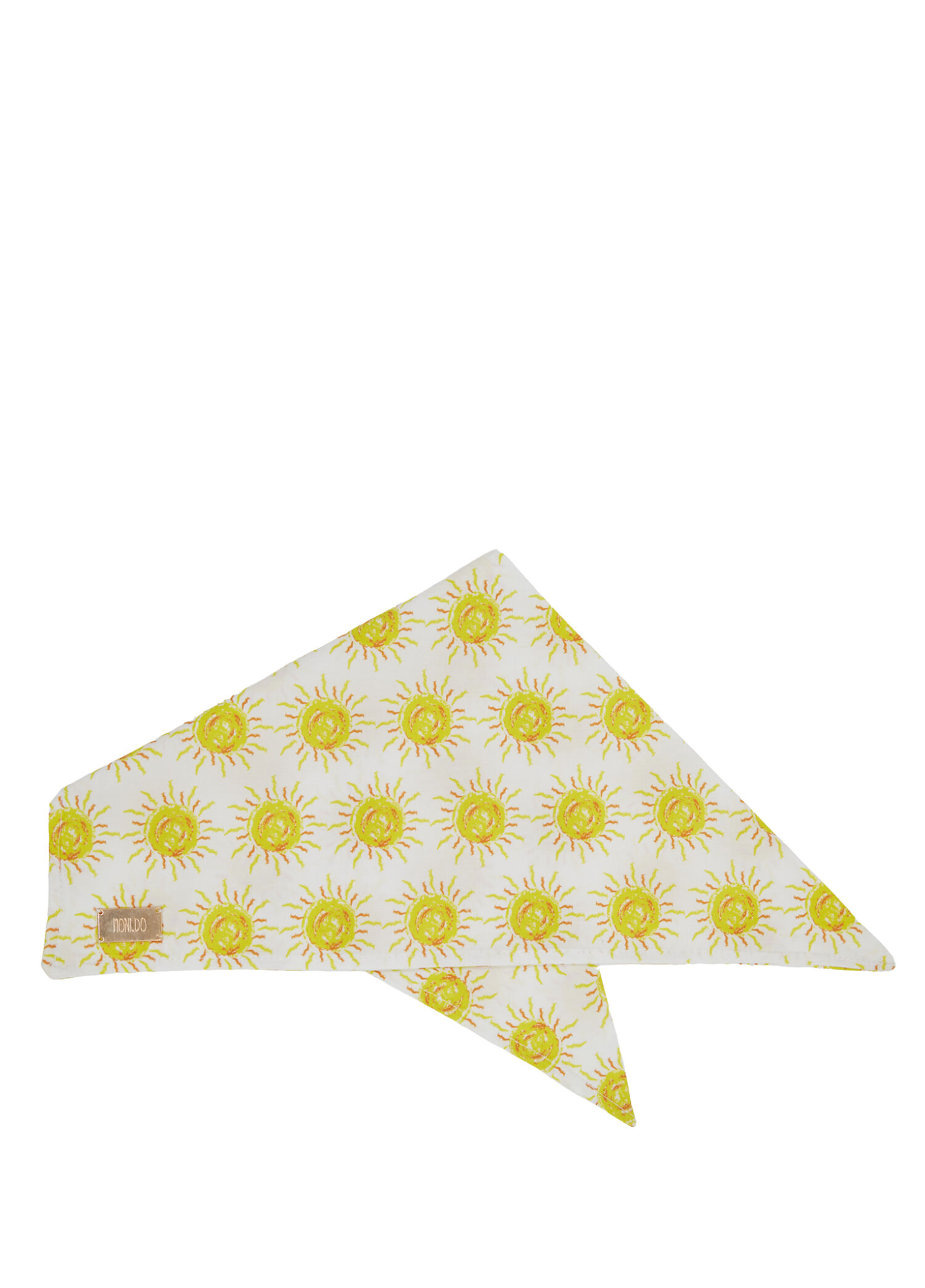 Açık Sarı Güneş Desenli Köpek Bandana