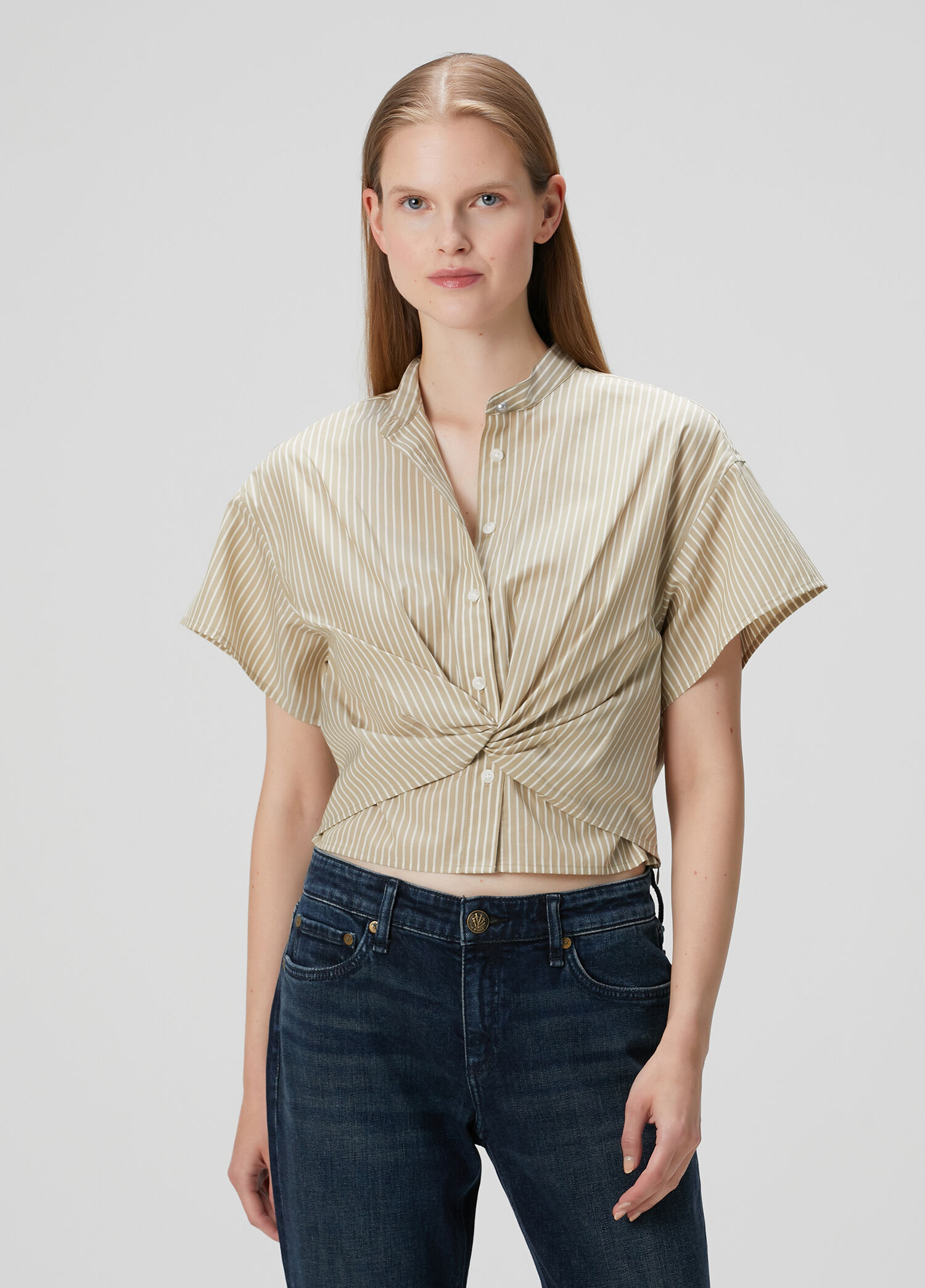 Gretchen Yeşil Çizgili Poplin Gömlek