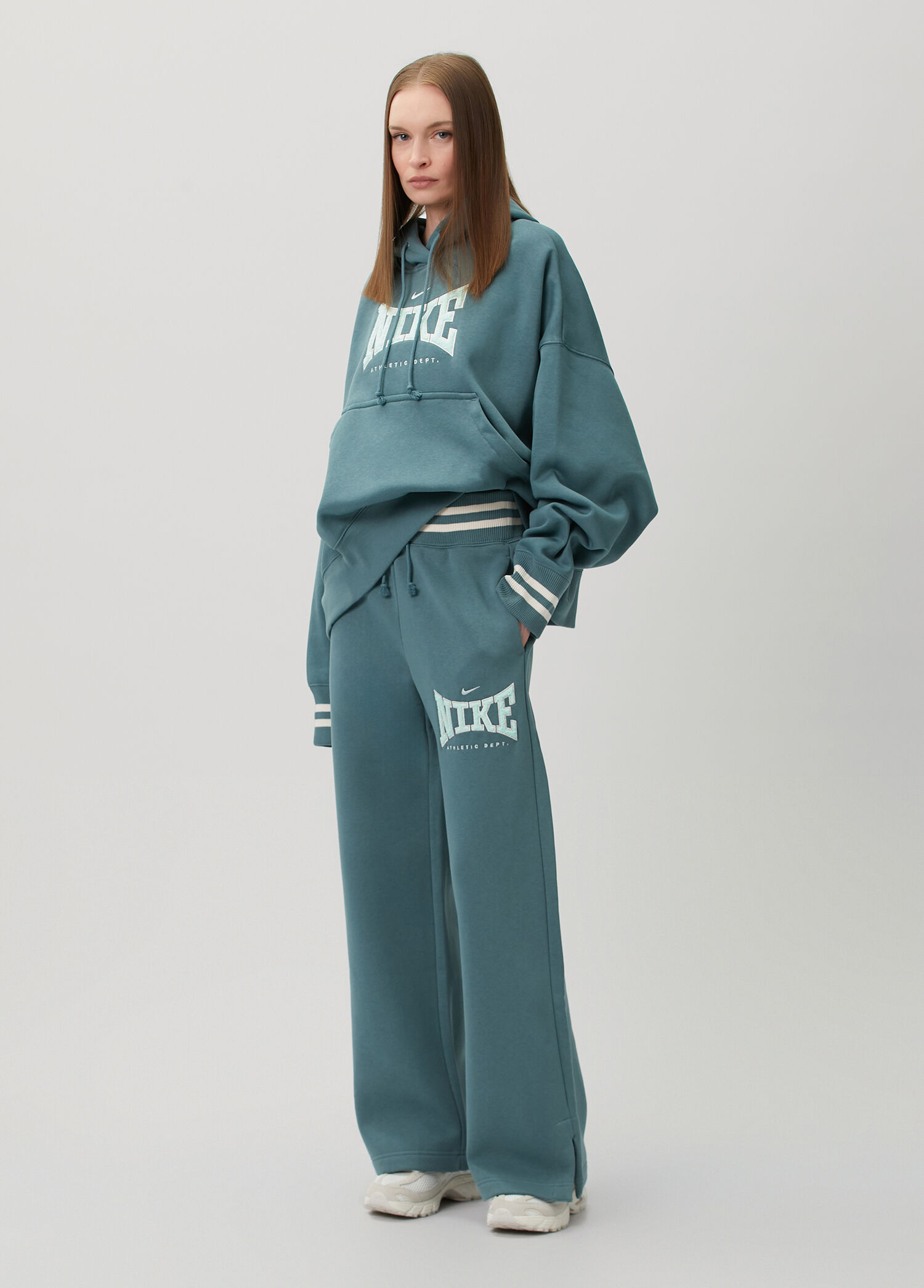 Phoenix Fleece Wide Leg Yeşil Eşofman Altı