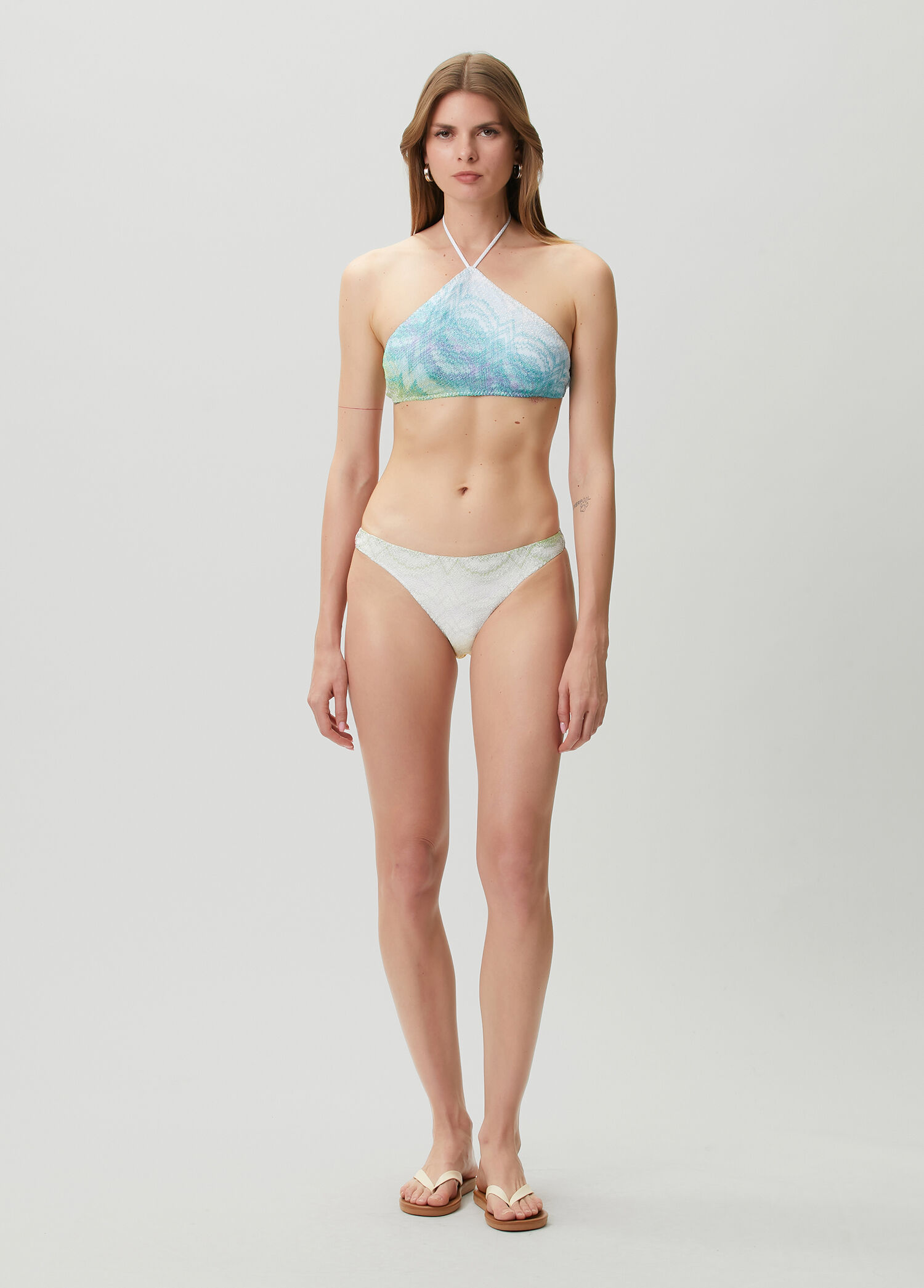 Colorblocked Desenli Bikini Takımı