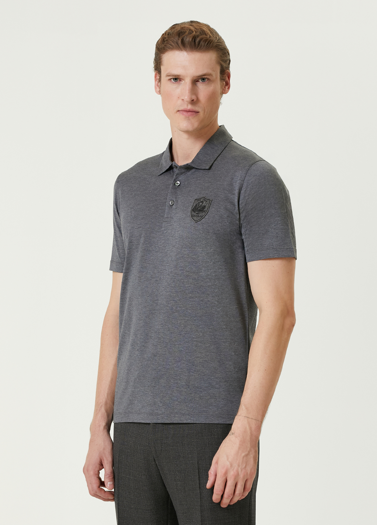 Gri Polo Yaka T-shirt