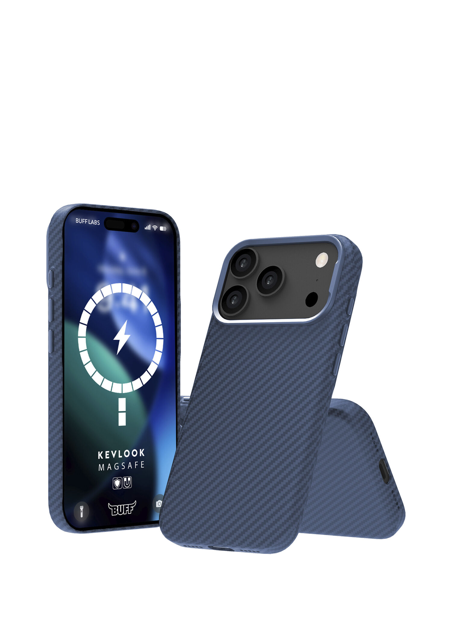 iPhone 17 Pro Max Magsafe Kevlook Blue Silikon Telefon Kılıfı
