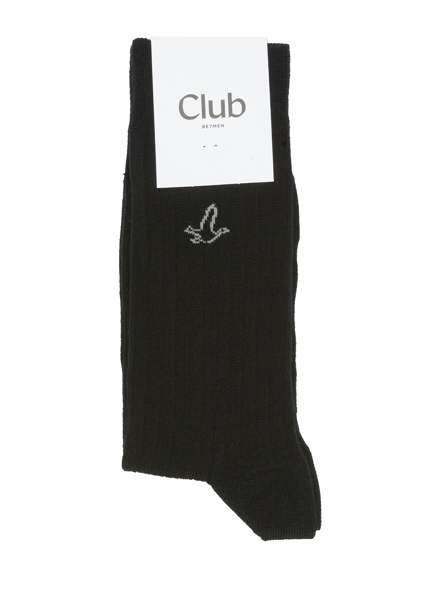 Black Contrast Goose Men's Wool Socks
