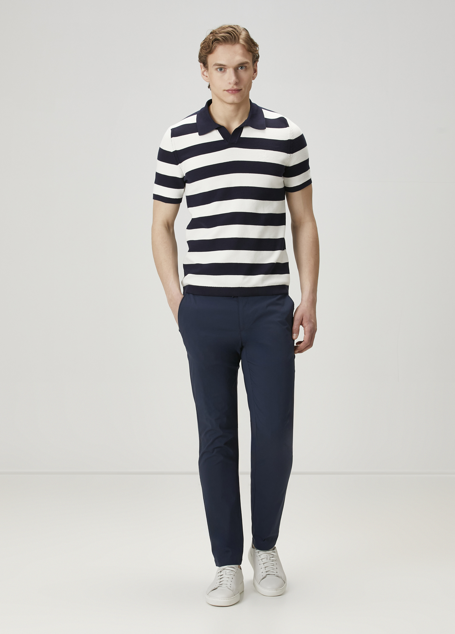 Lacivert Beyaz Polo Yaka T-shirt_2