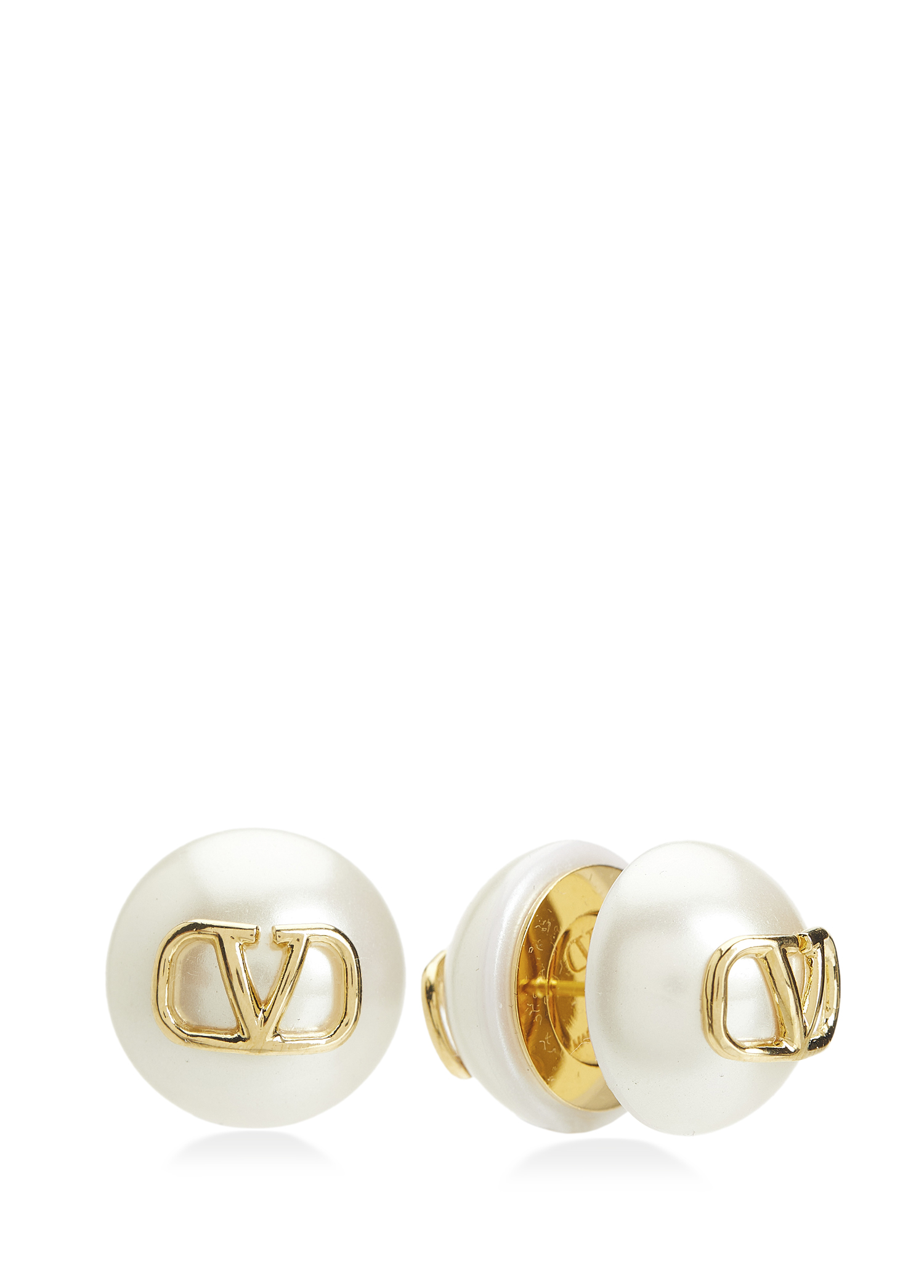 Women's Earrings With Pearl Logo