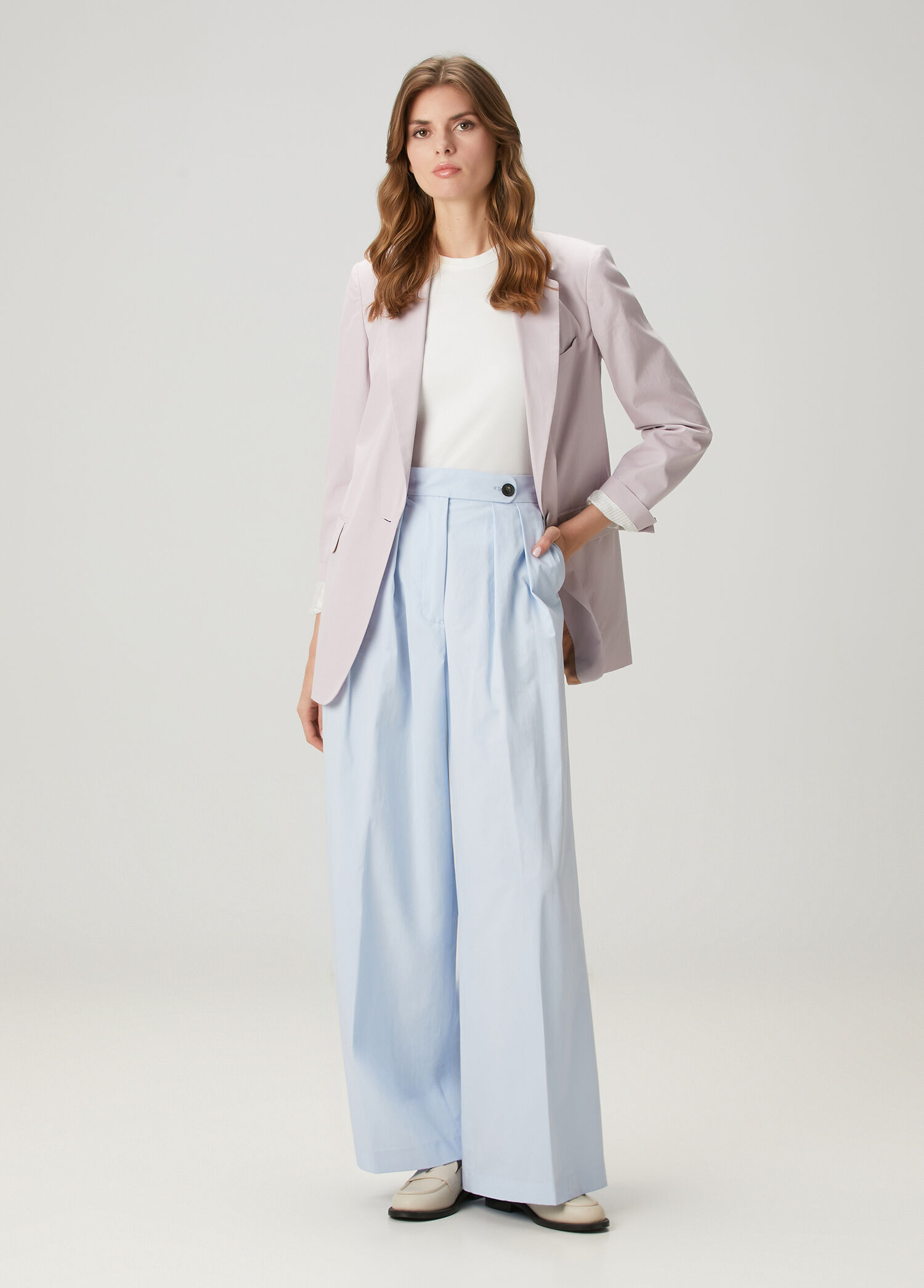 Açık Mavi Wide Leg Pantolon