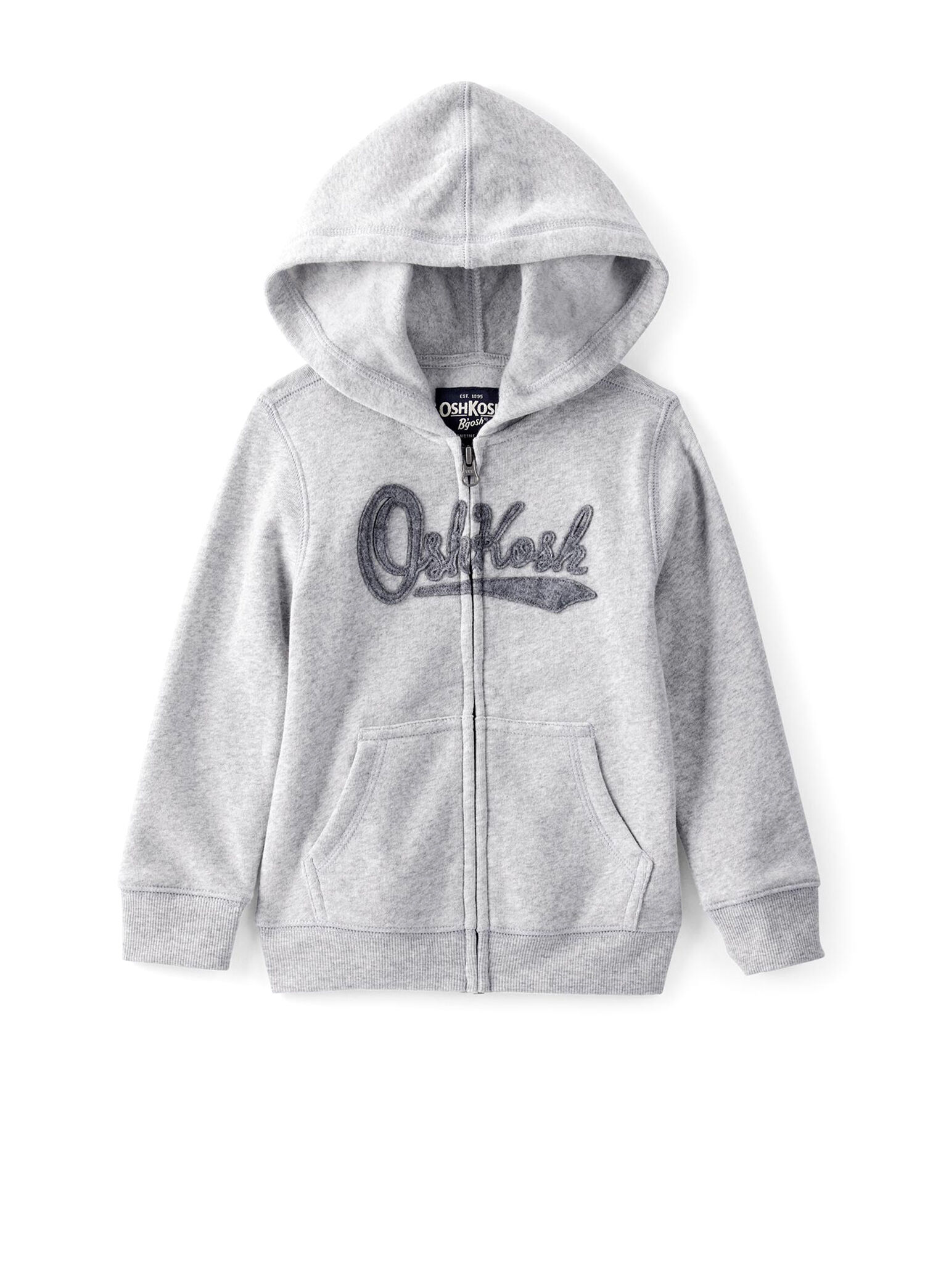 Gri Polar Kapüşonlu Erkek Çocuk Sweatshirt