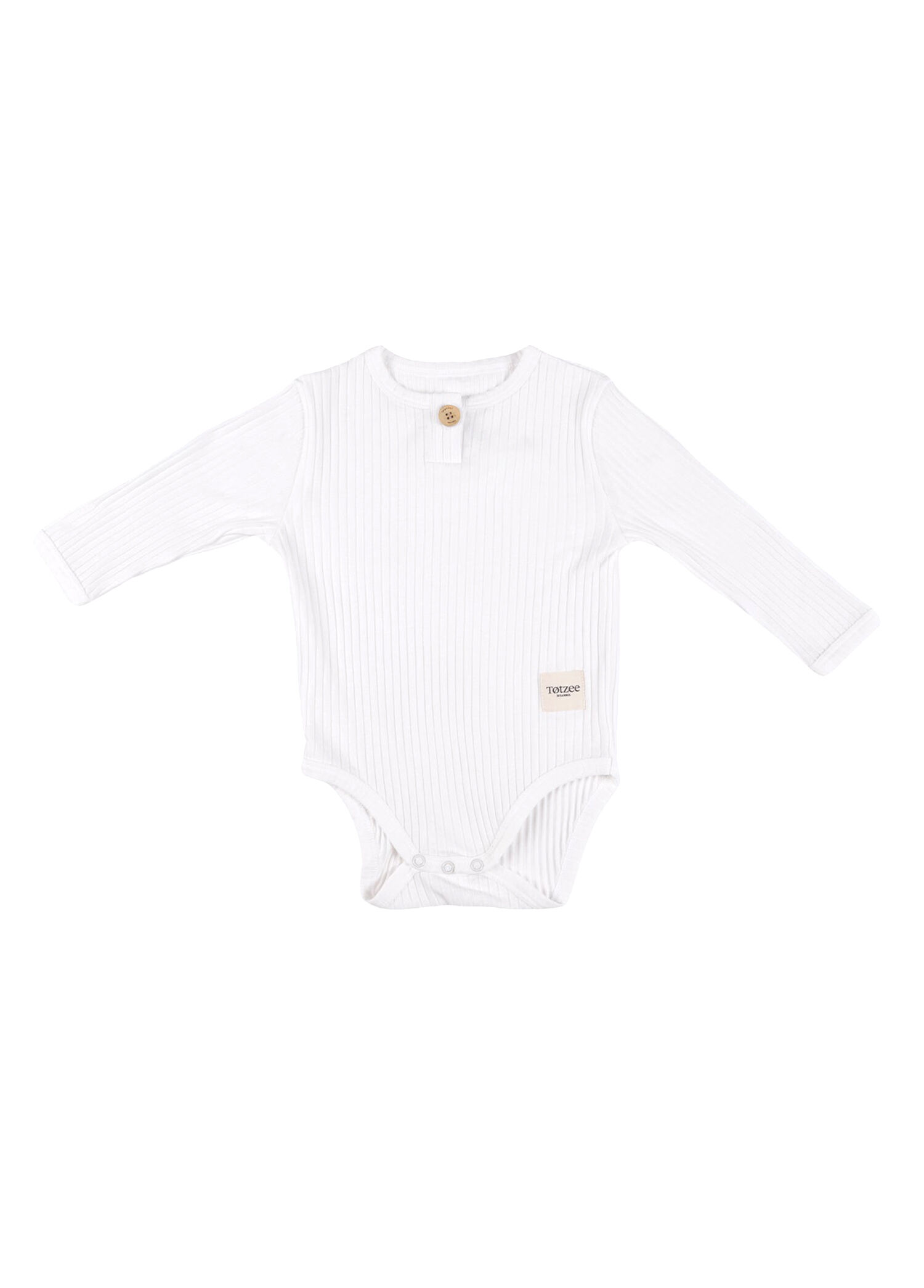 Ekru Fitilli Uzun Kollu Unisex Bebek Body