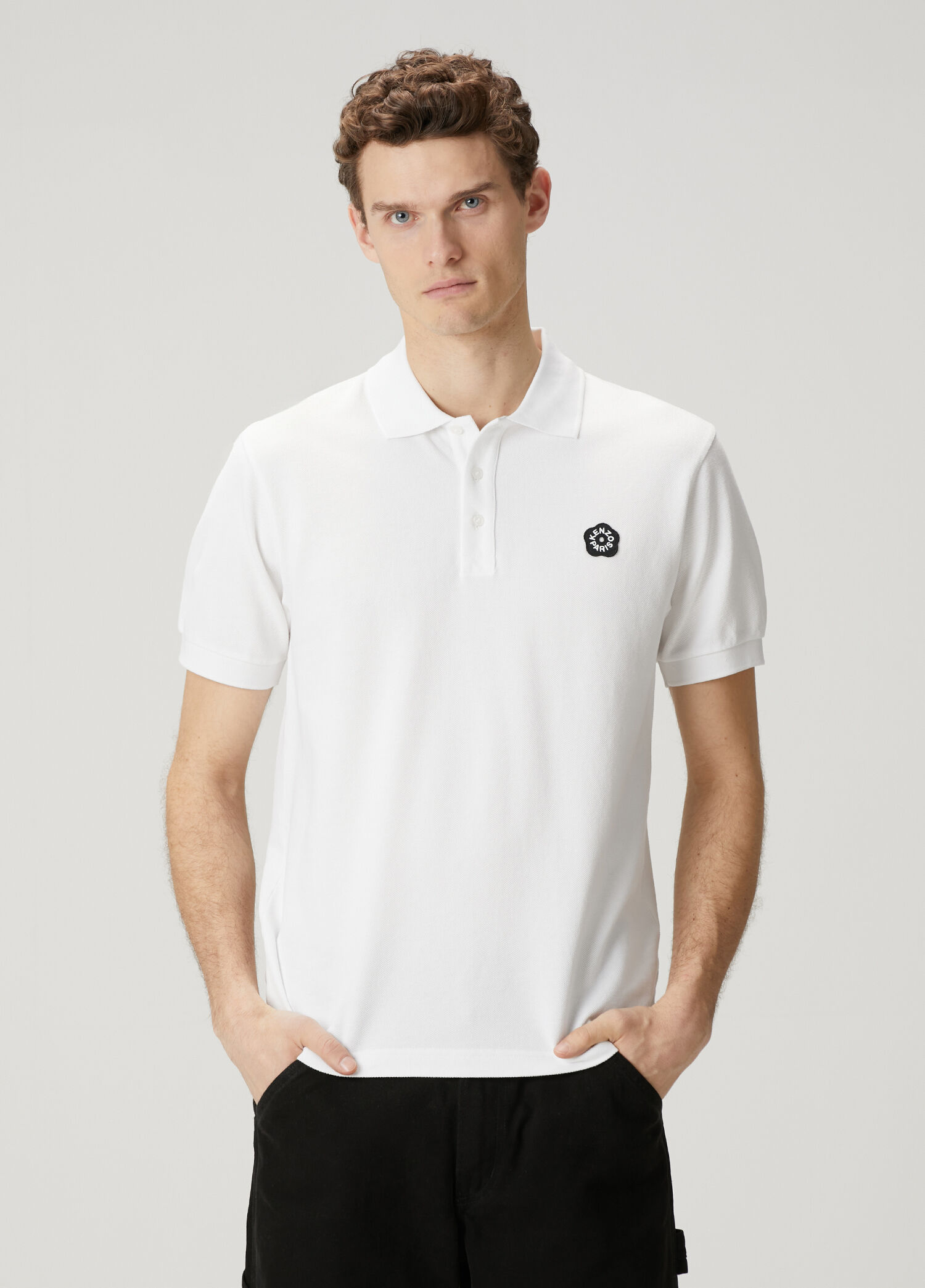 Boke Flower 2.0 Beyaz Polo Yaka T-shirt