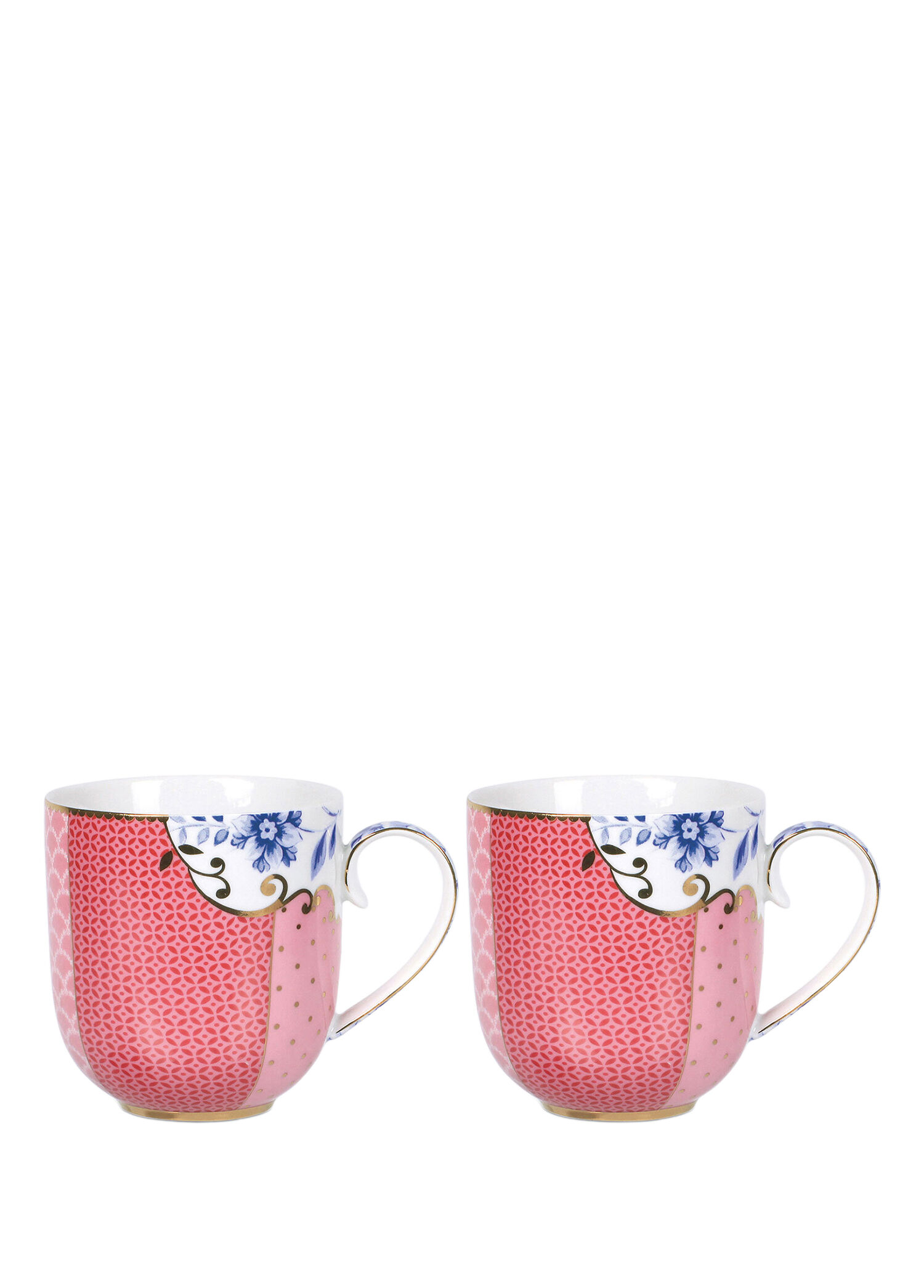 Royal Pembe Porselen 2'li Kupa Seti