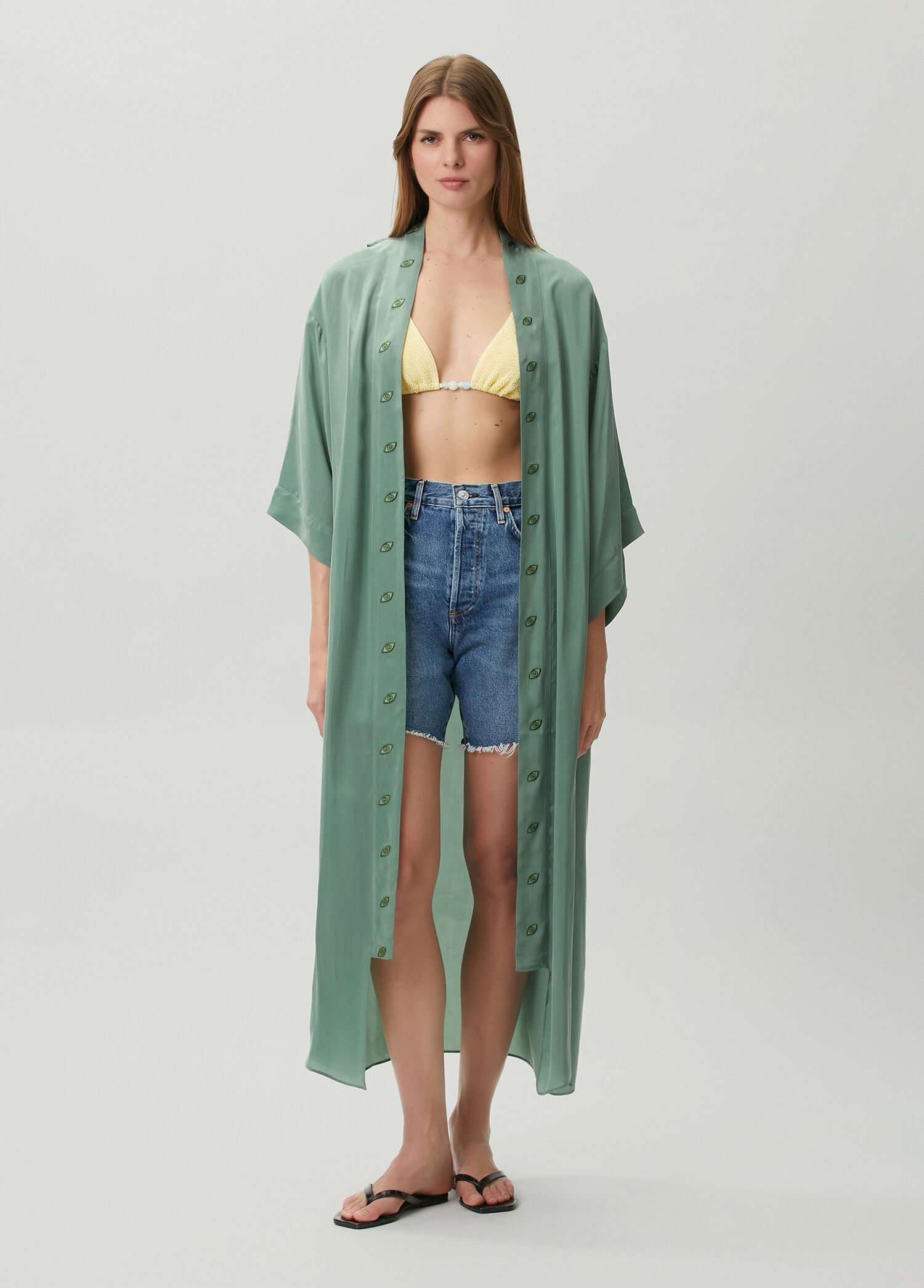 Jilda Koza Yeşil Kimono