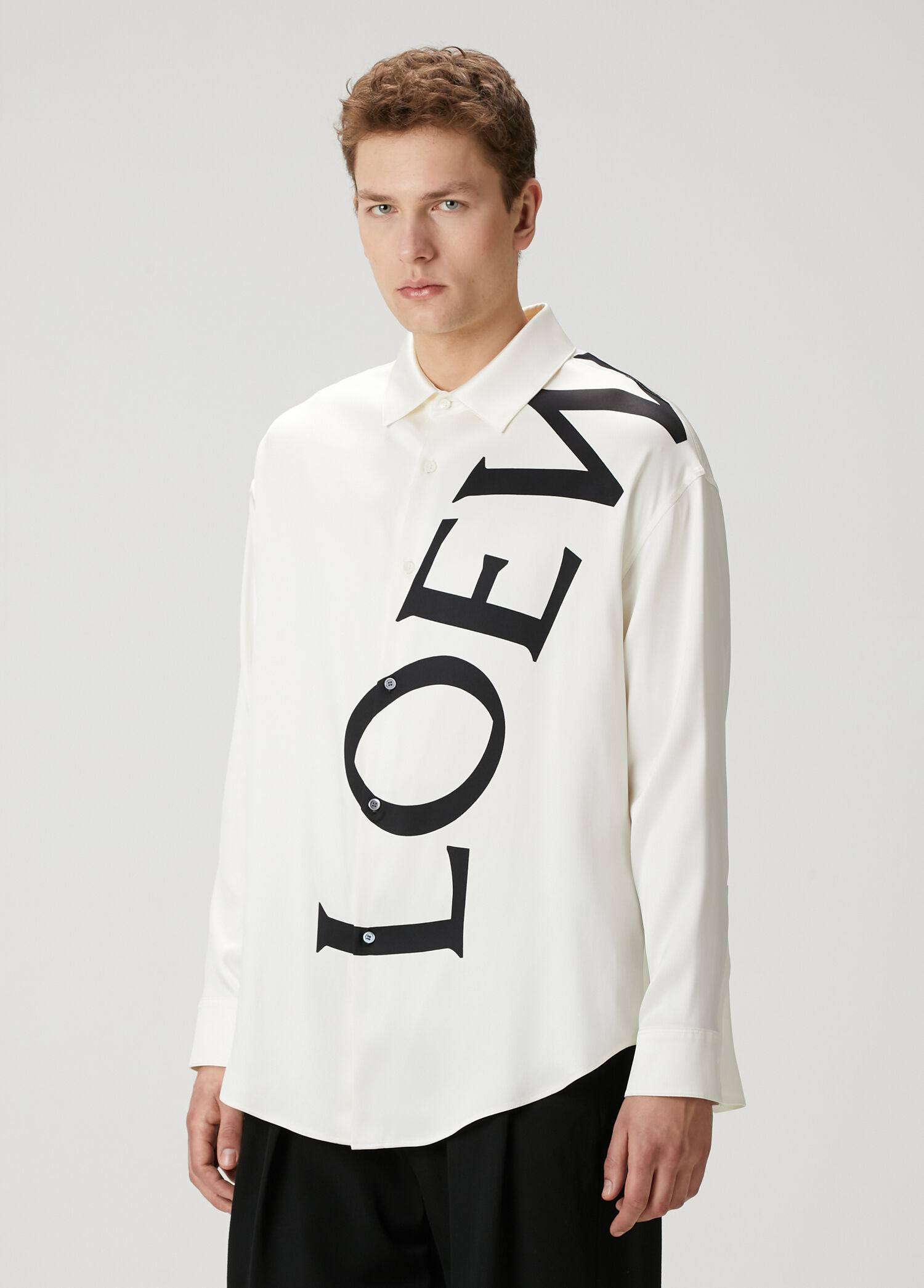Loewe - White Logo Printed Silk Shirt
