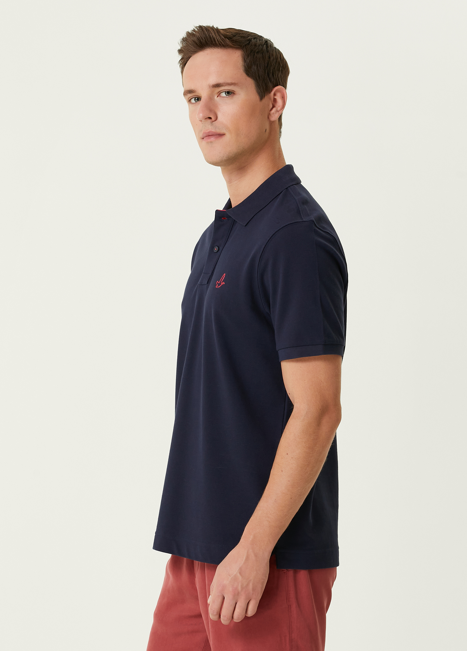 Comfort Fit Lacivert Polo Yaka T-shirt_3