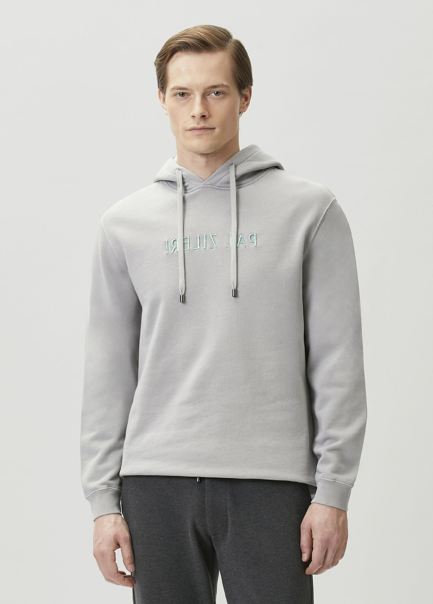Açık Gri Kapüşonlu Sweatshirt