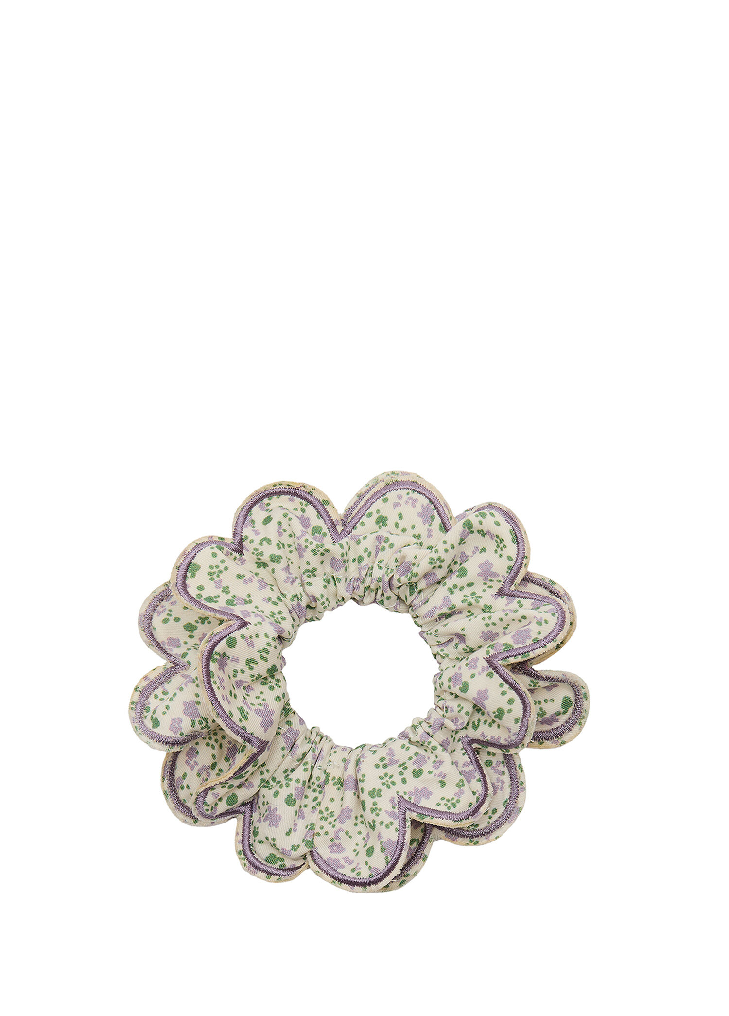 Scalloped Floral Scrunchie Kız Çocuk Lastik Toka