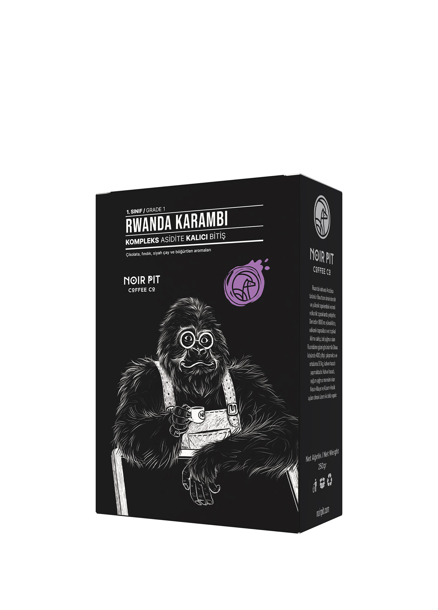 Noir Pit - Coffee Co. Rwanda Karambi Filtre Kahve 250 gr - Siyah