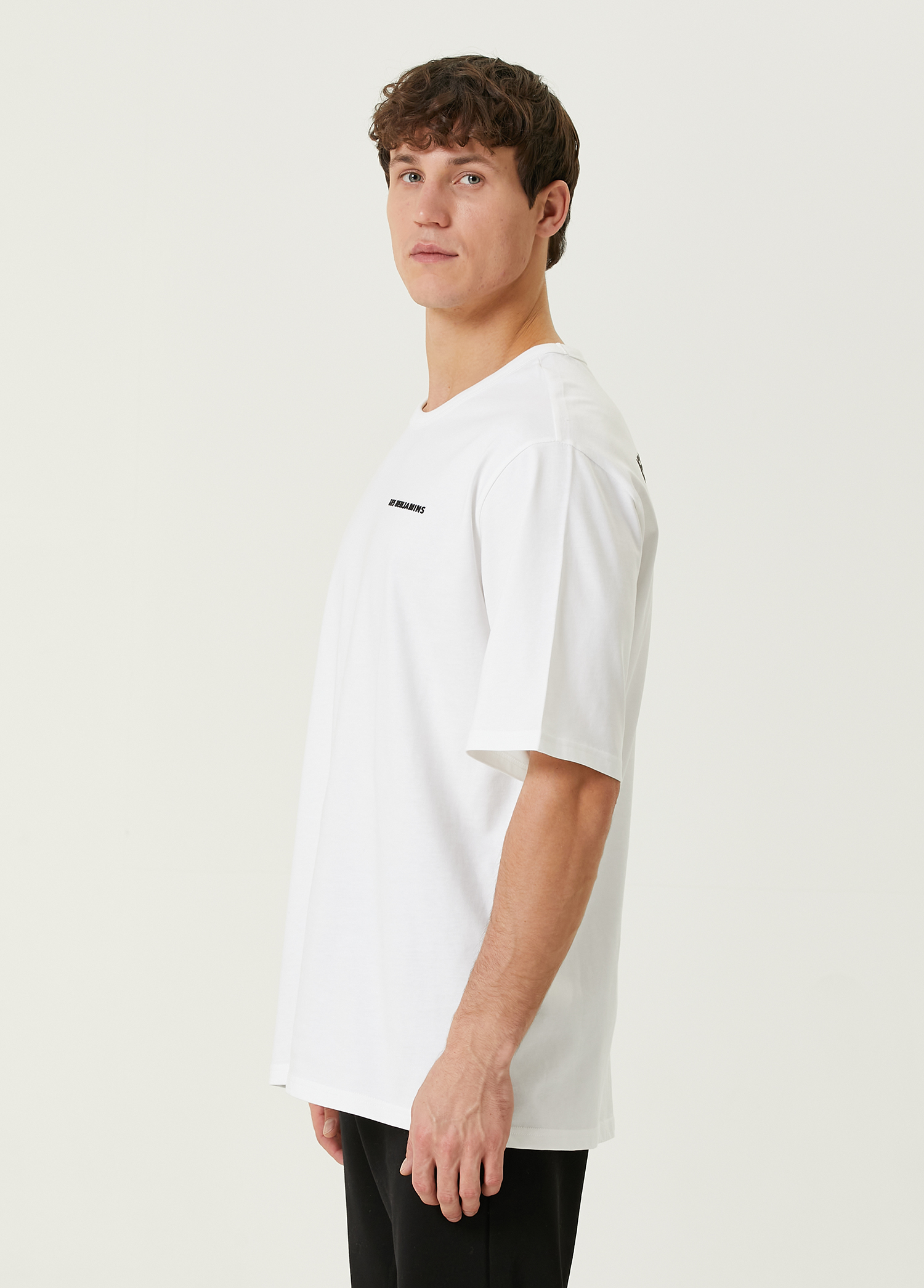 Beyaz Logo Baskılı T-shirt_2