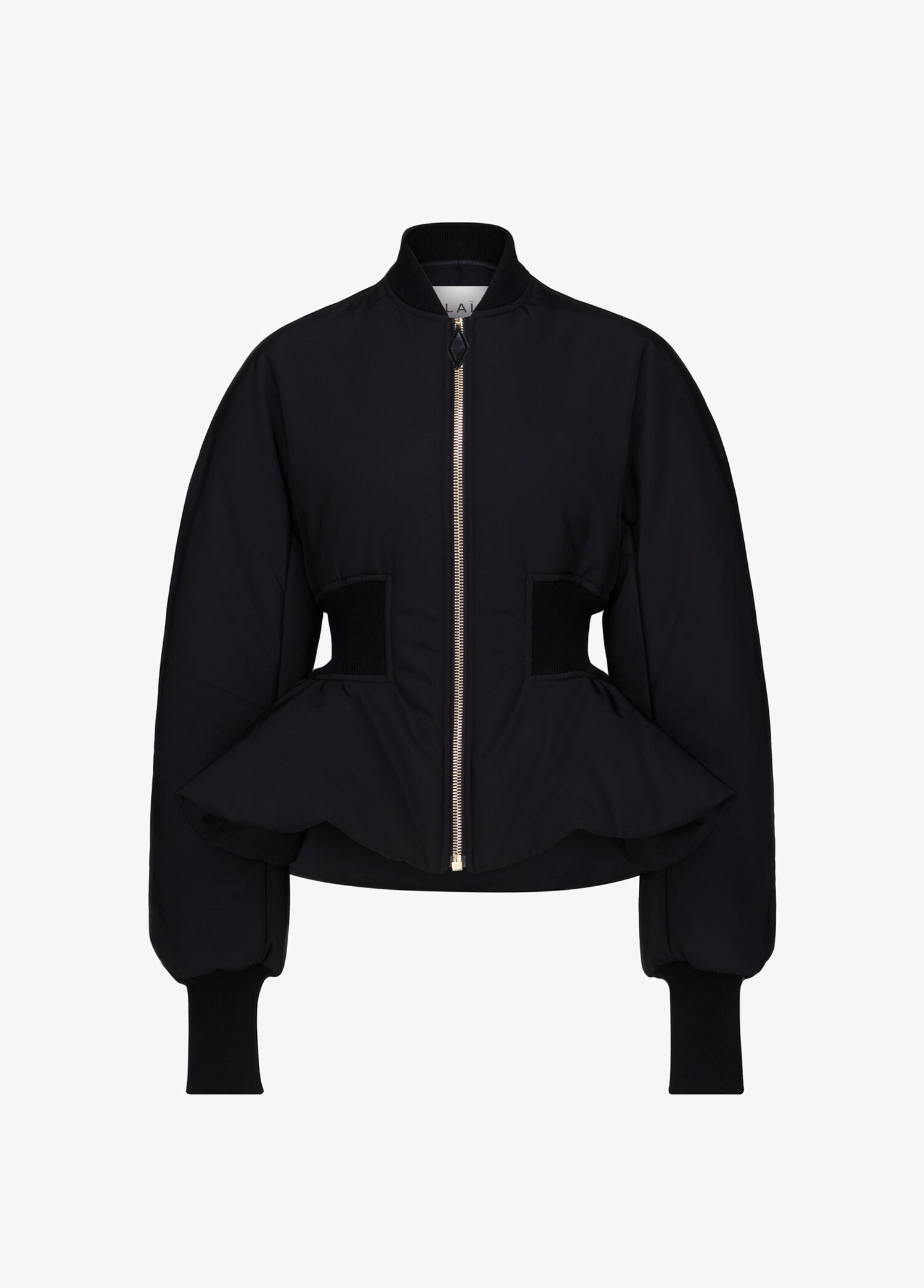 Siyah Peplum Bomber Ceket