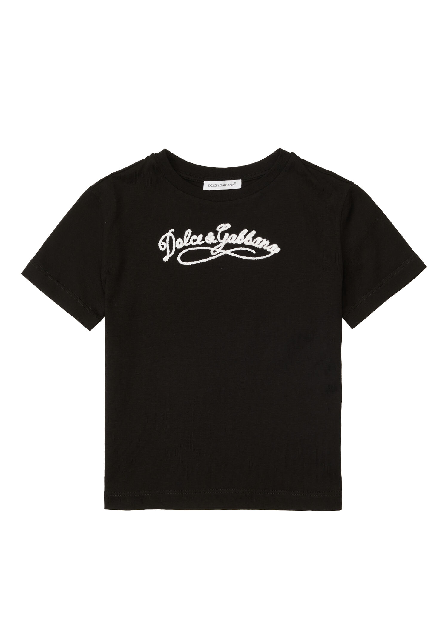Siyah Logo İşlemeli Kız Çocuk T-shirt