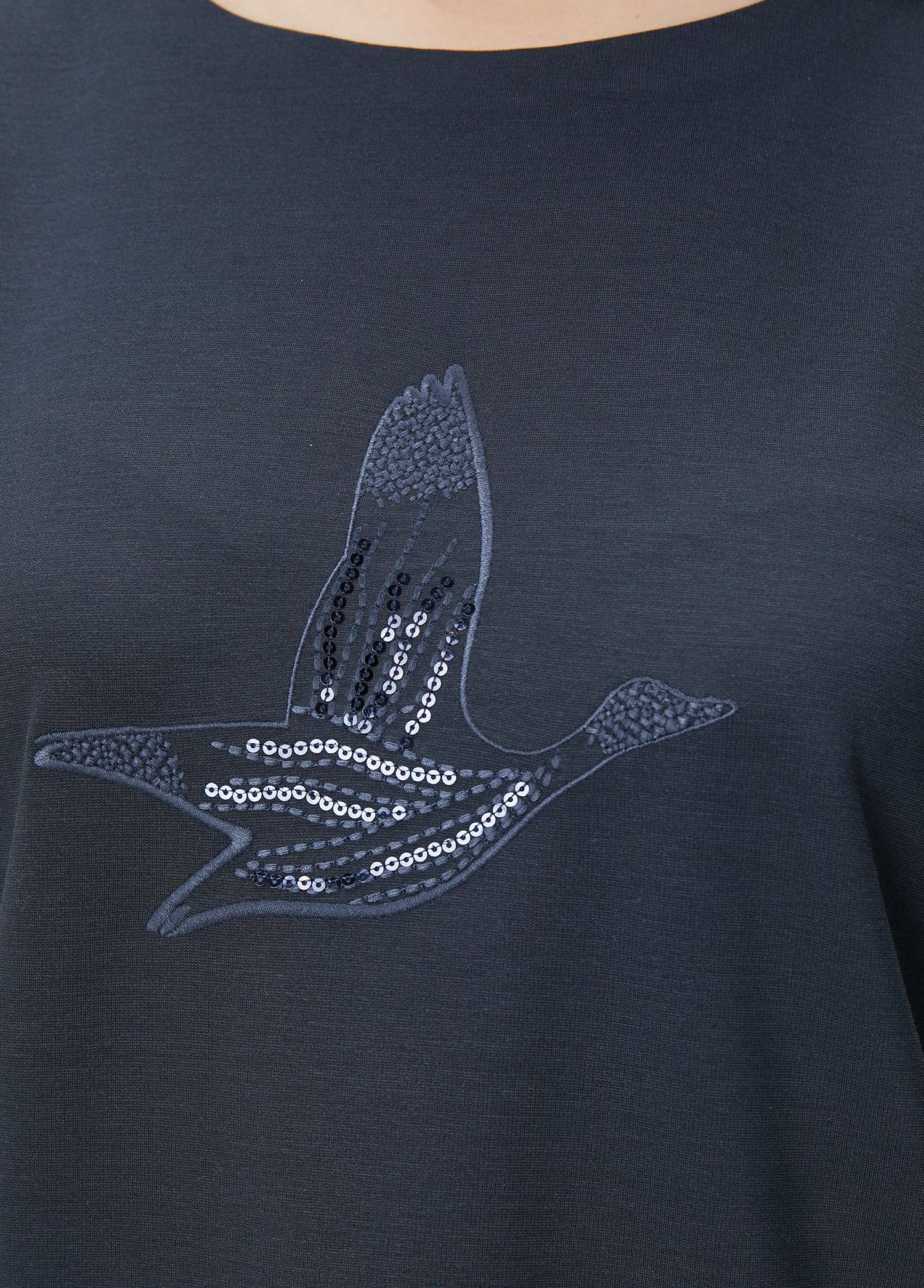 Lacivert Seamless Logo Nakışlı T-shirt_4