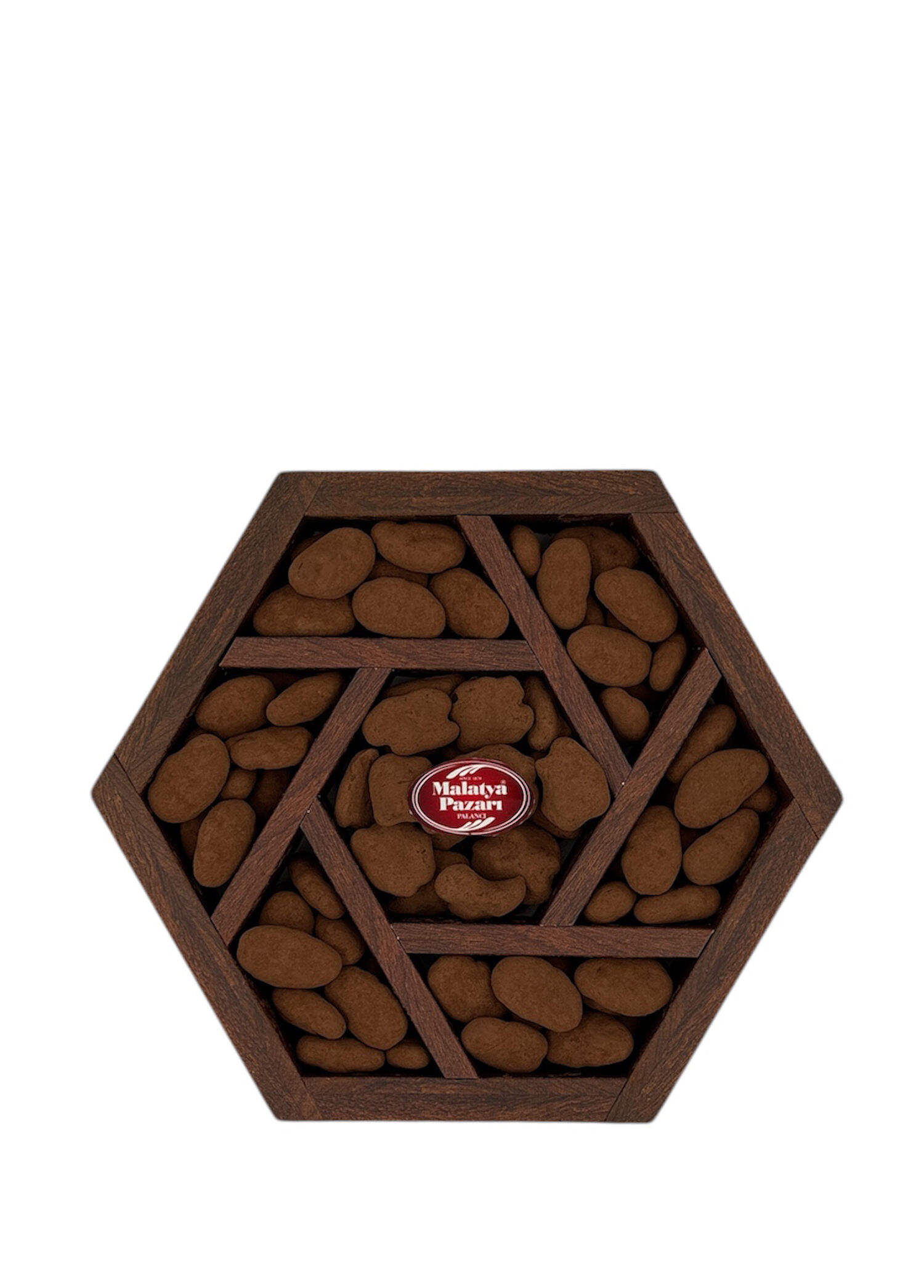 Ceviz Mix Altıgen Kutulu Çikolatalı Badem 565 gr