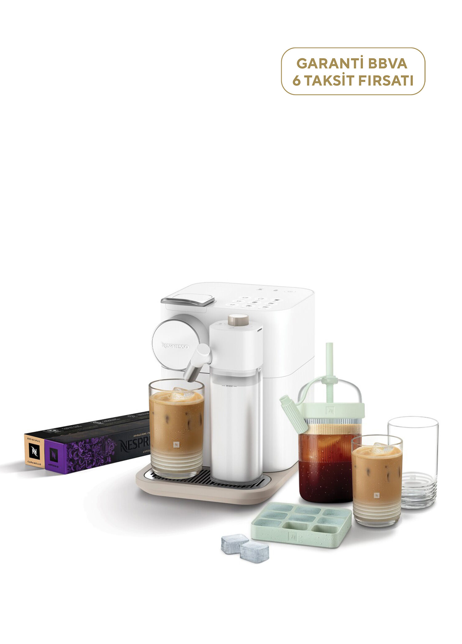 Nespresso - F541 Gran Lattissima Beyaz Kahve Köşesi Seti - Beyaz