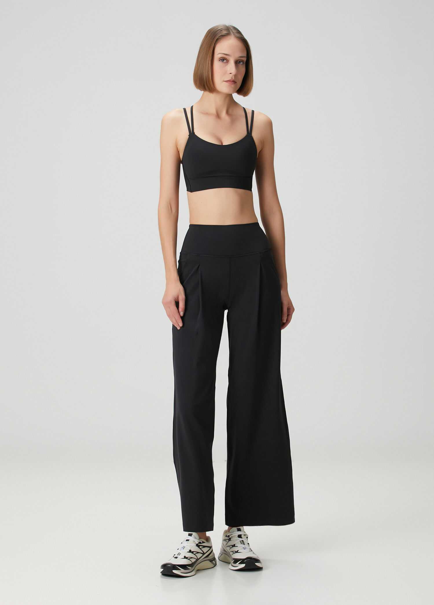 Align Siyah Regular Fit Palazzo Pantolon