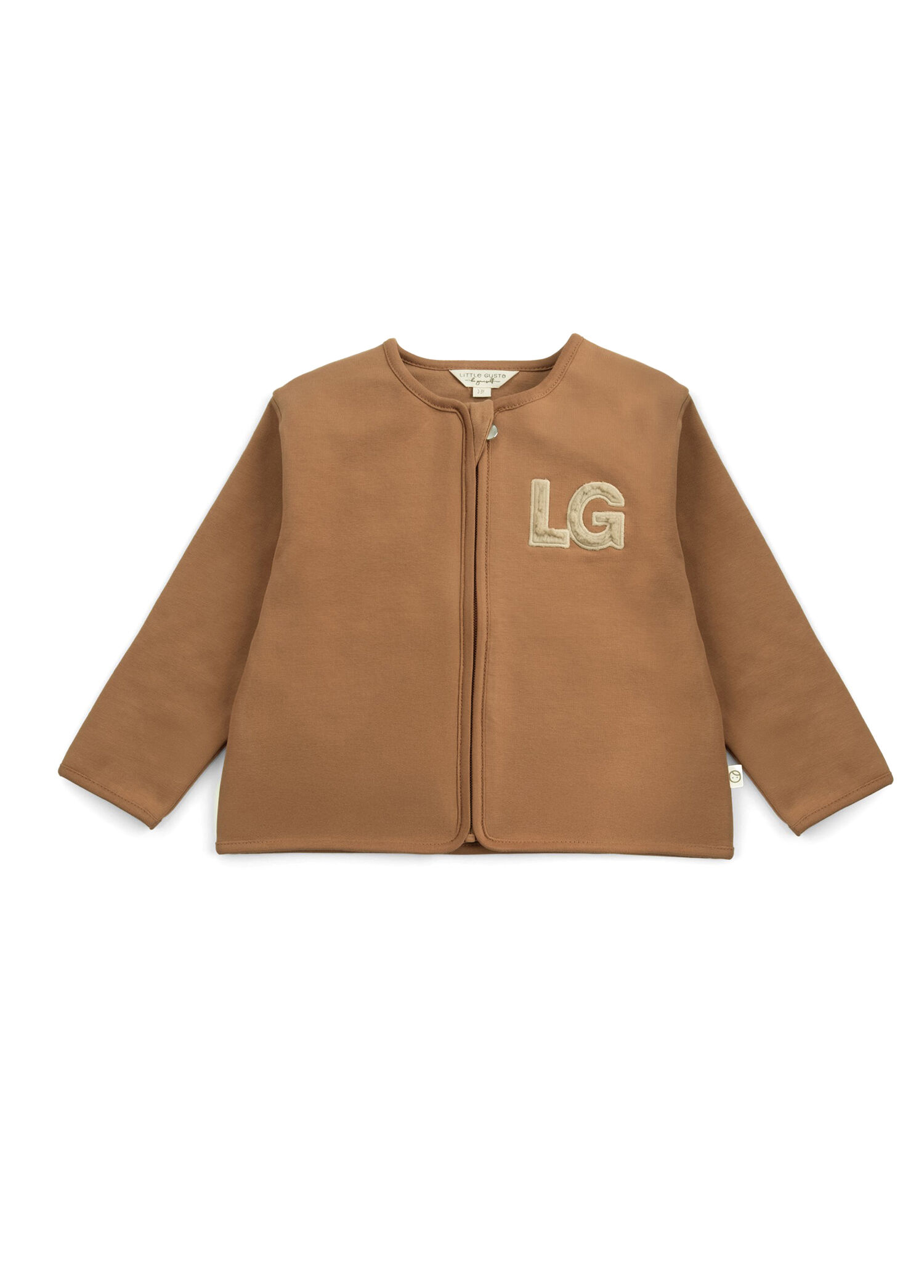 Kahve Organik Pamuklu Fermuarlı Unisex Bebek Ceket