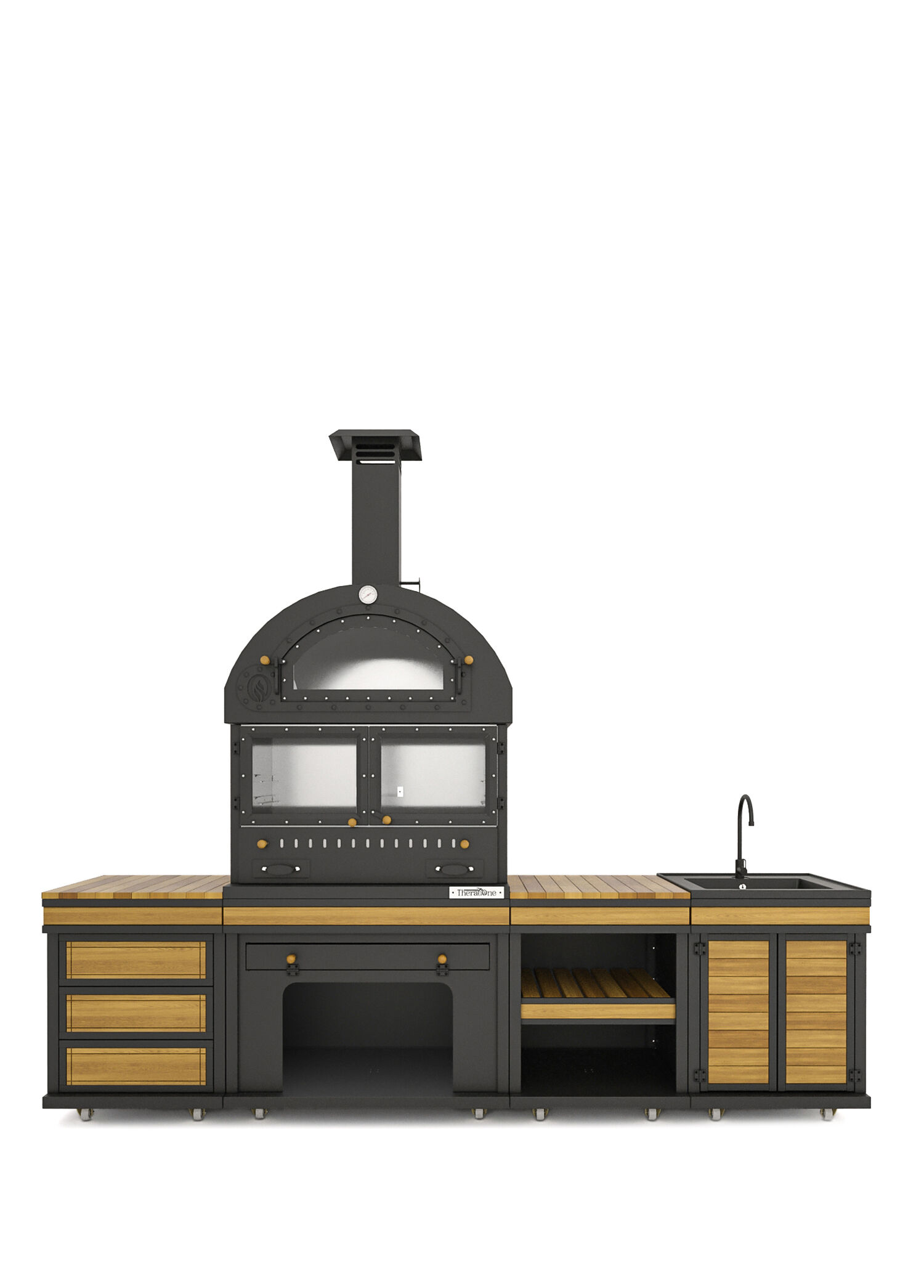 Feniks Long Chef Siyah Ahşap Barbekü