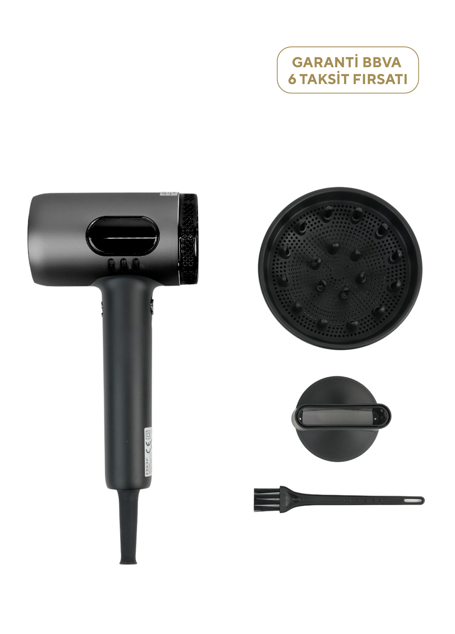 Gri Profesyonel LCD Ekranlı Saç Kurutma Makinesi FNDSACKR0008GR