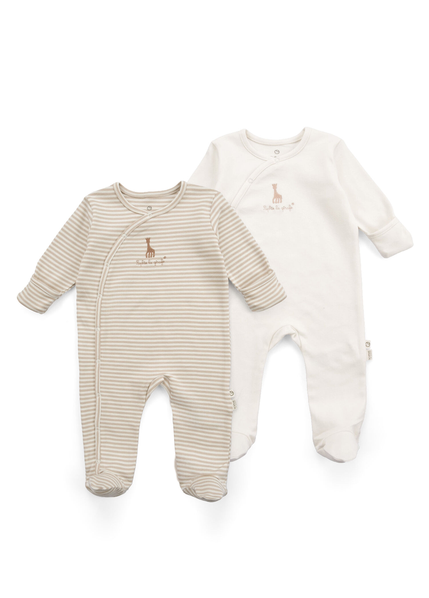 Sophie la Girafe Bej Ekru Organik Pamuk Unisex Bebek 2'li Tulum Seti
