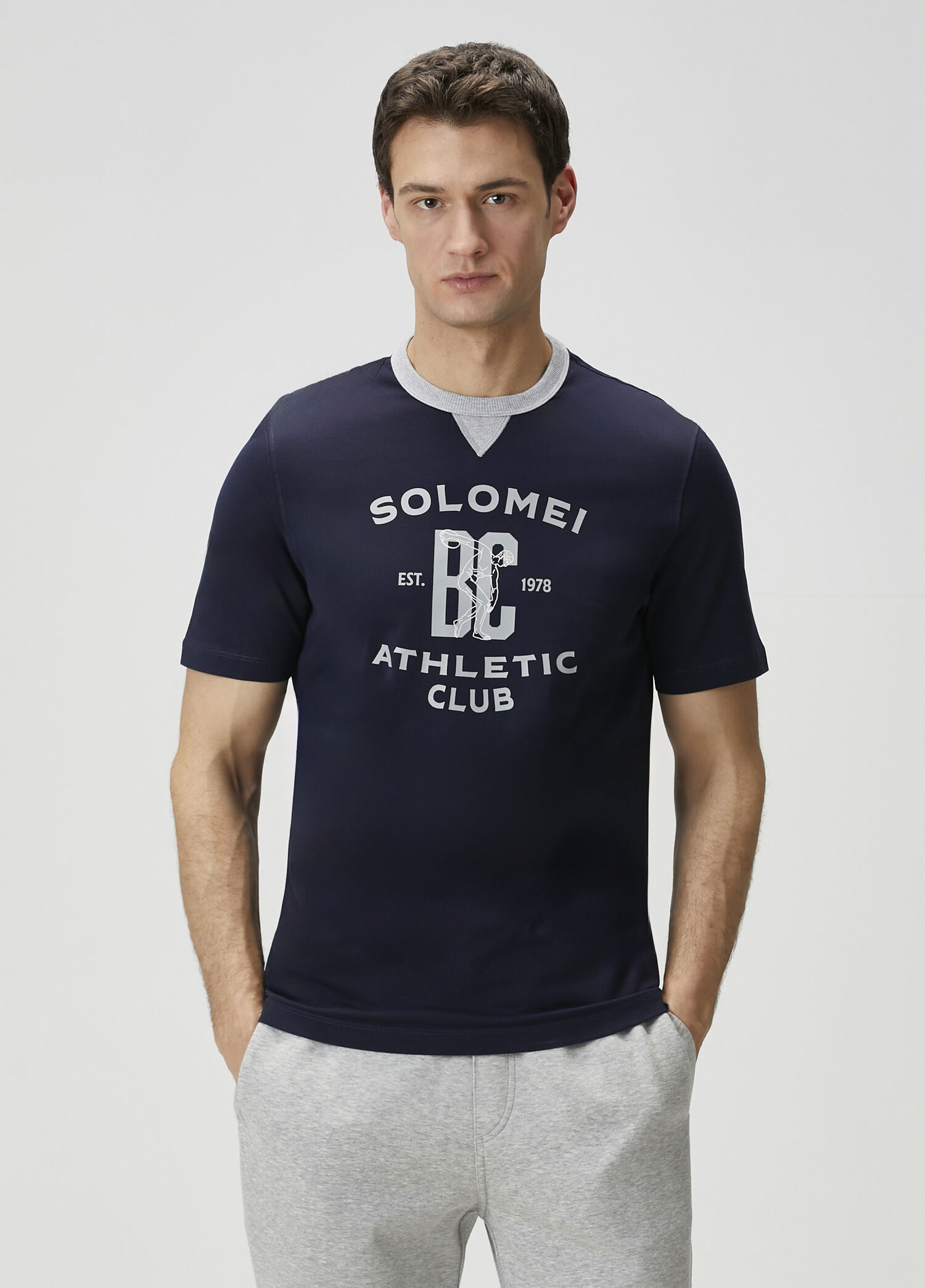 Lacivert Baskılı T-shirt