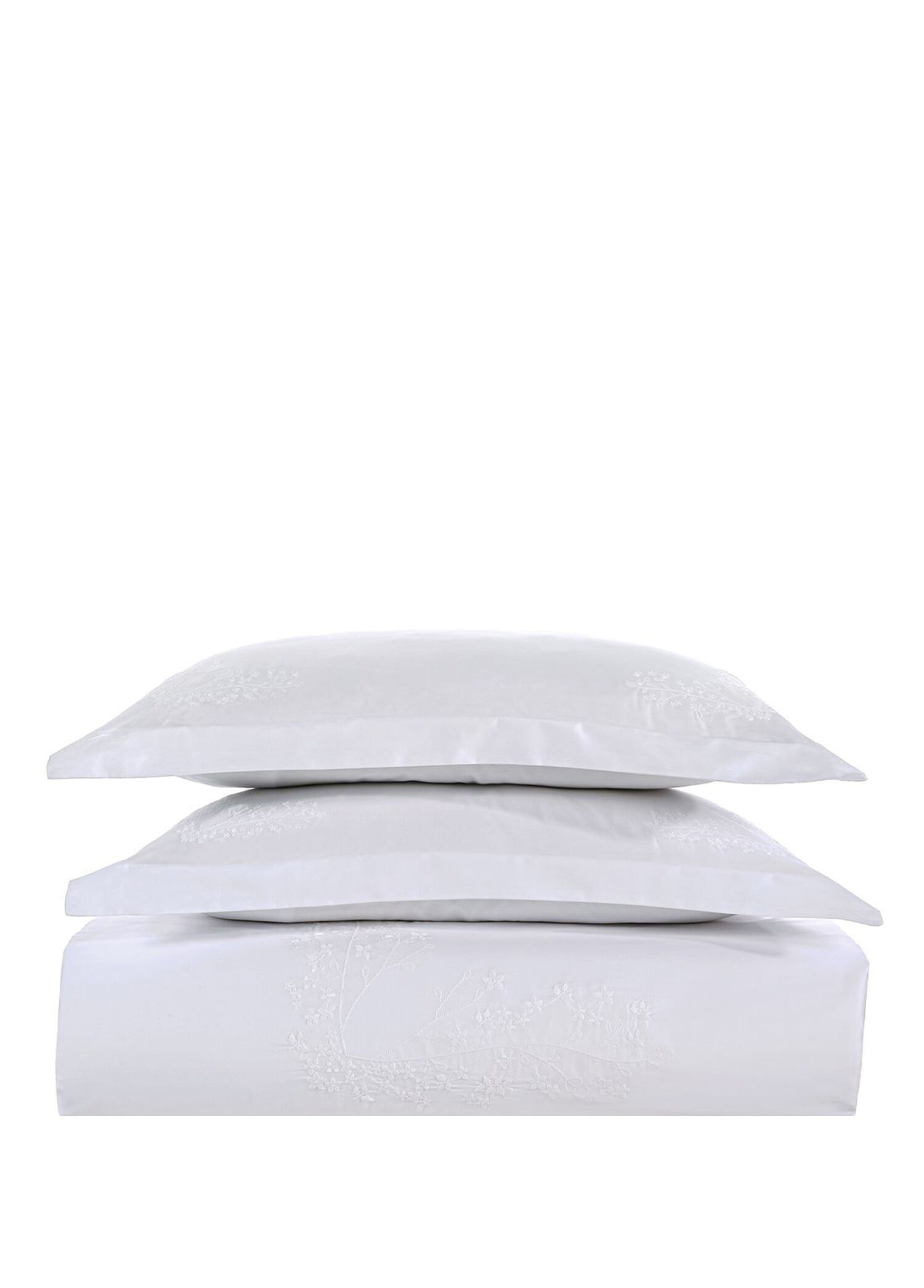 Milo Beyaz Pamuk Saten Nakışlı ve Ajurlu King Size Nevresim Seti 240 x 220 cm