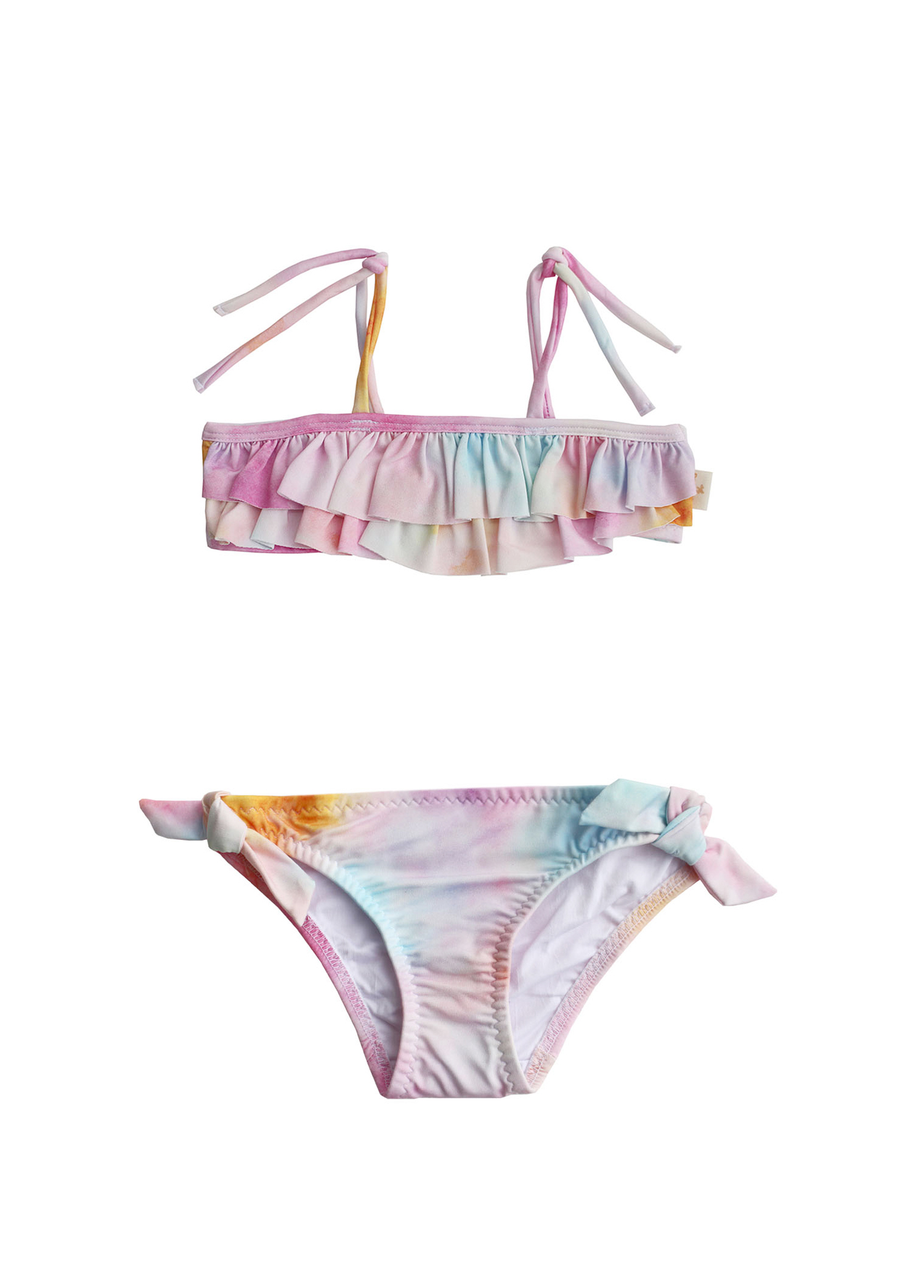 Tie Dye Fırfır Detaylı Kız Çocuk Bikini Takımı