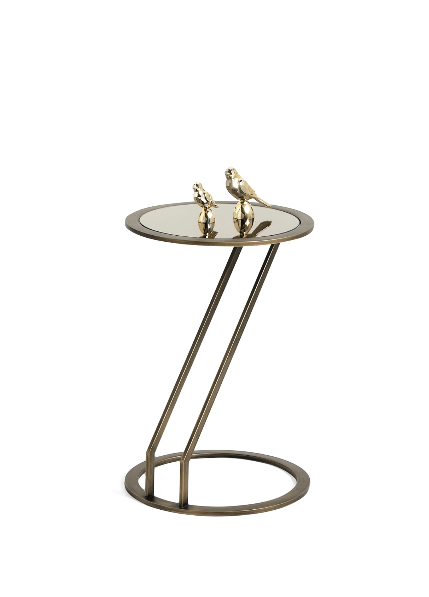 Davlin Metal Brass Cam Detay Yan Sehpa